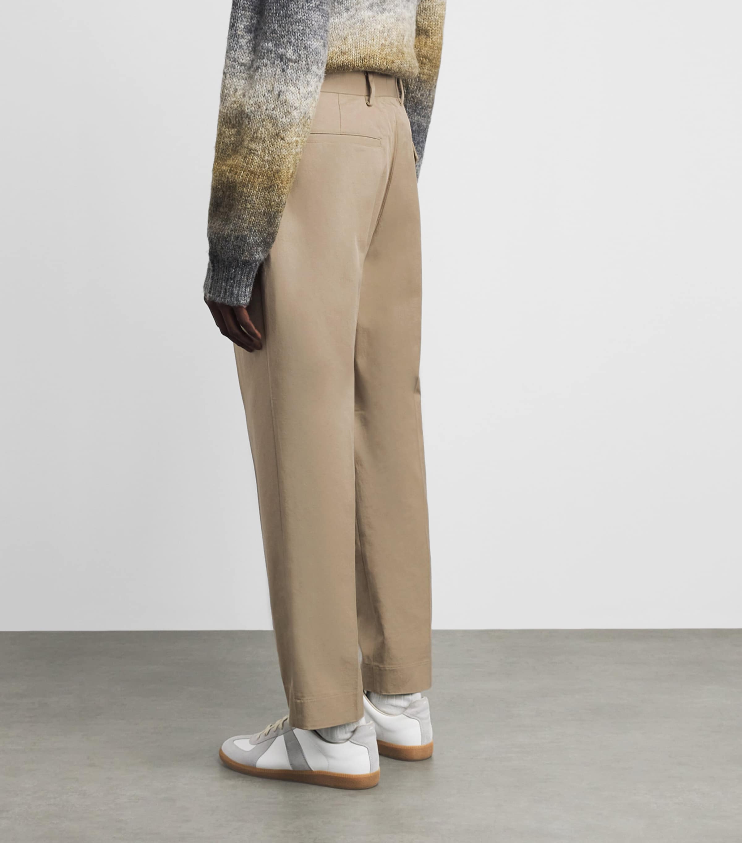 Wax London Mens Pleated Aubyn Trousers Beige Image 5