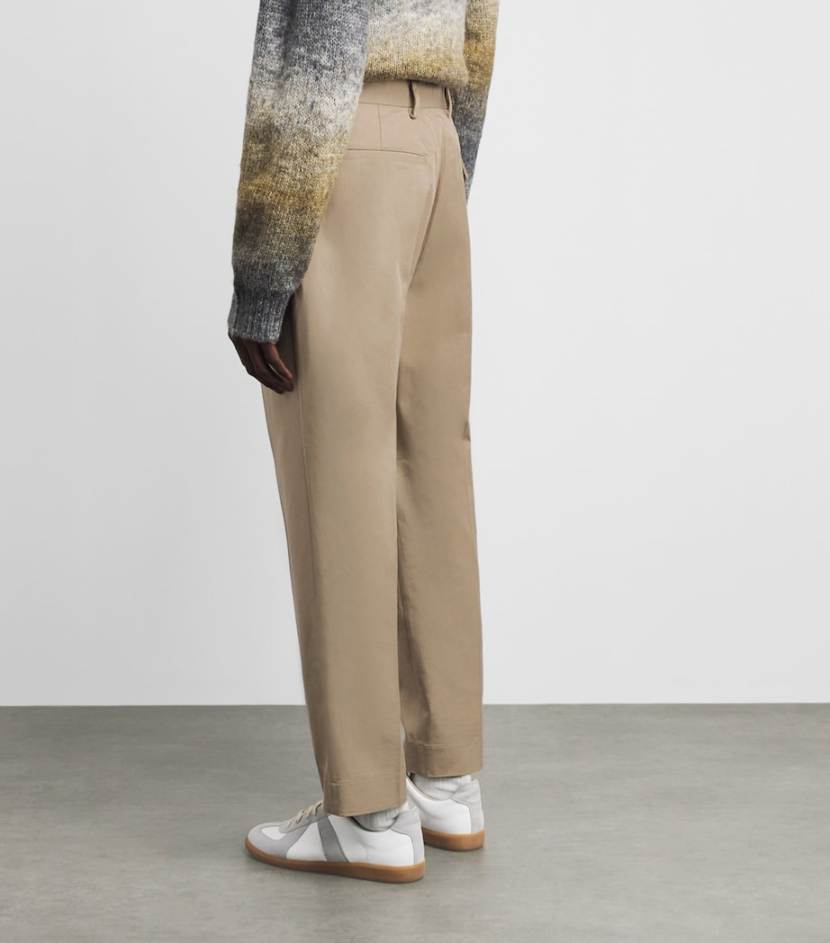 Wax London Mens Pleated Aubyn Trousers Beige Image 5