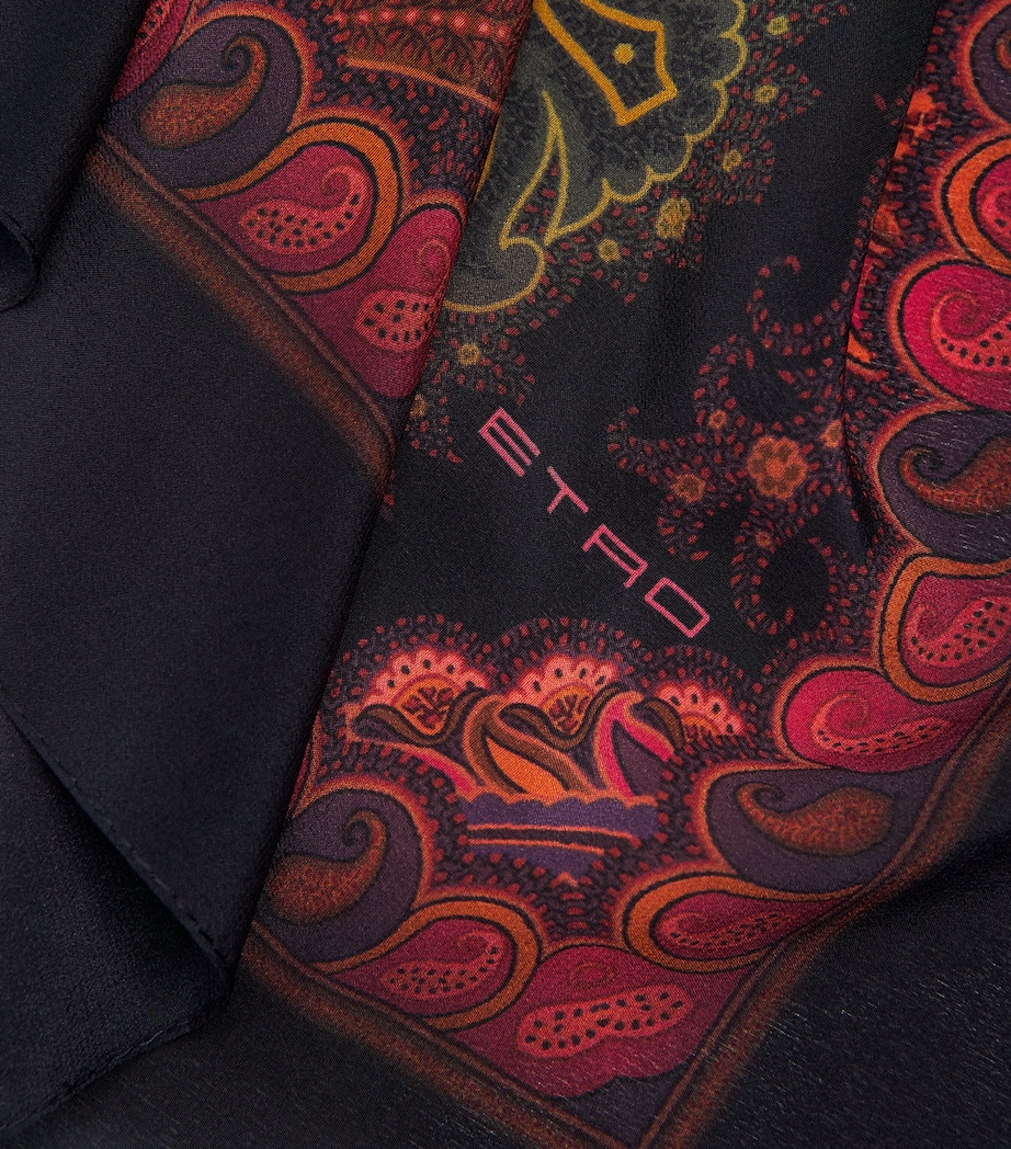 Etro Womens Silk Paisley Poncho Blouse Print/blue Bs Image 6