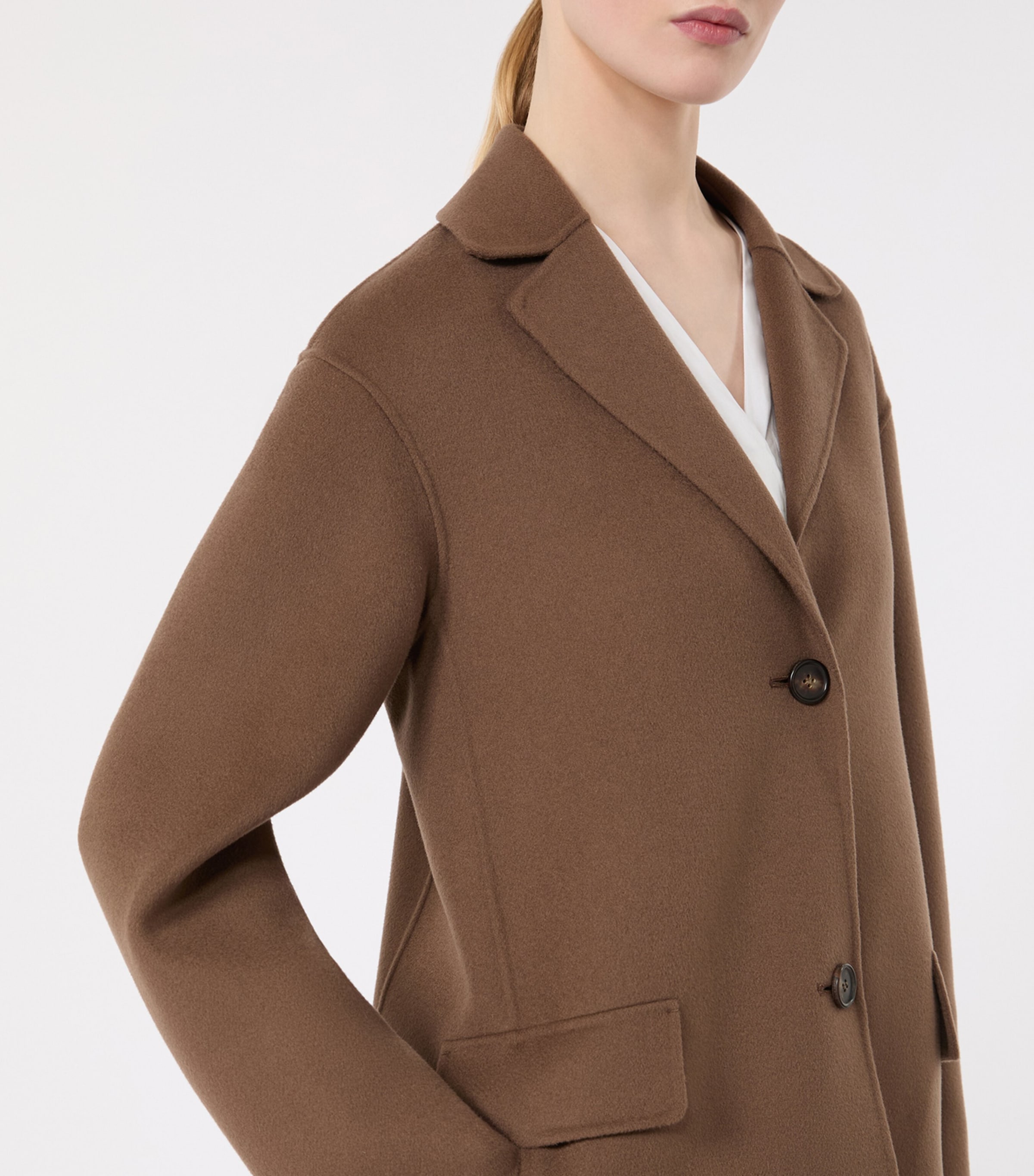 Max Mara Womens Wool Single-Breasted Blazer Mud Image 5