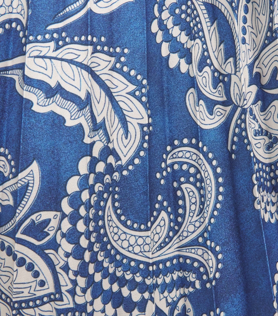 Sandro Paris Womens Floral V-Neck Maxi Dress Blue / Ecru Image 6