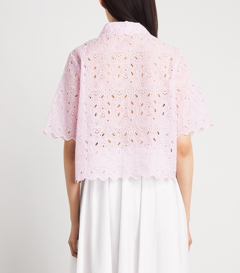 FRAME Womens The Paisley Eyelet Shirt Bubble Gum Image 5