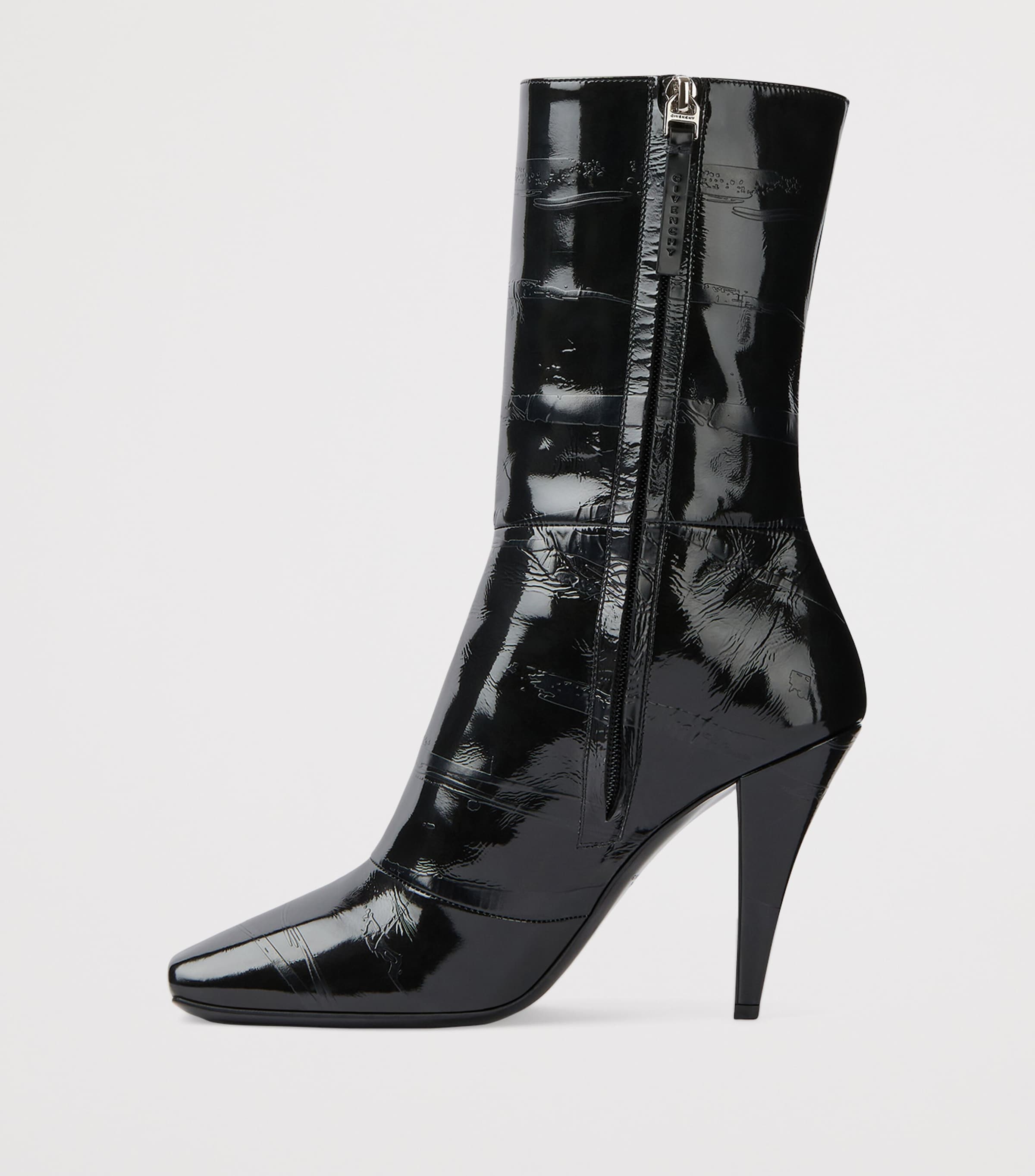 Givenchy Patent	Leather Ankle Boots 95 Black Image 4