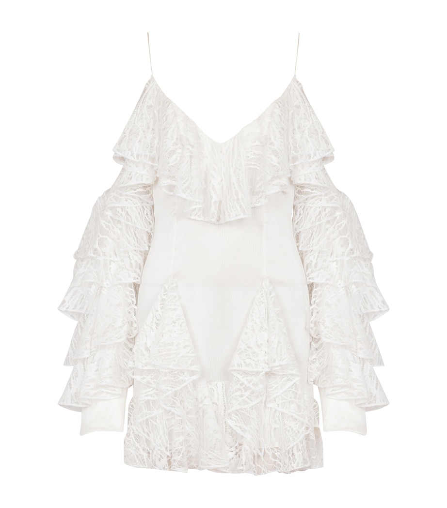 Silk Lace Mini Dress GDI BLANC/BLANC Image 1