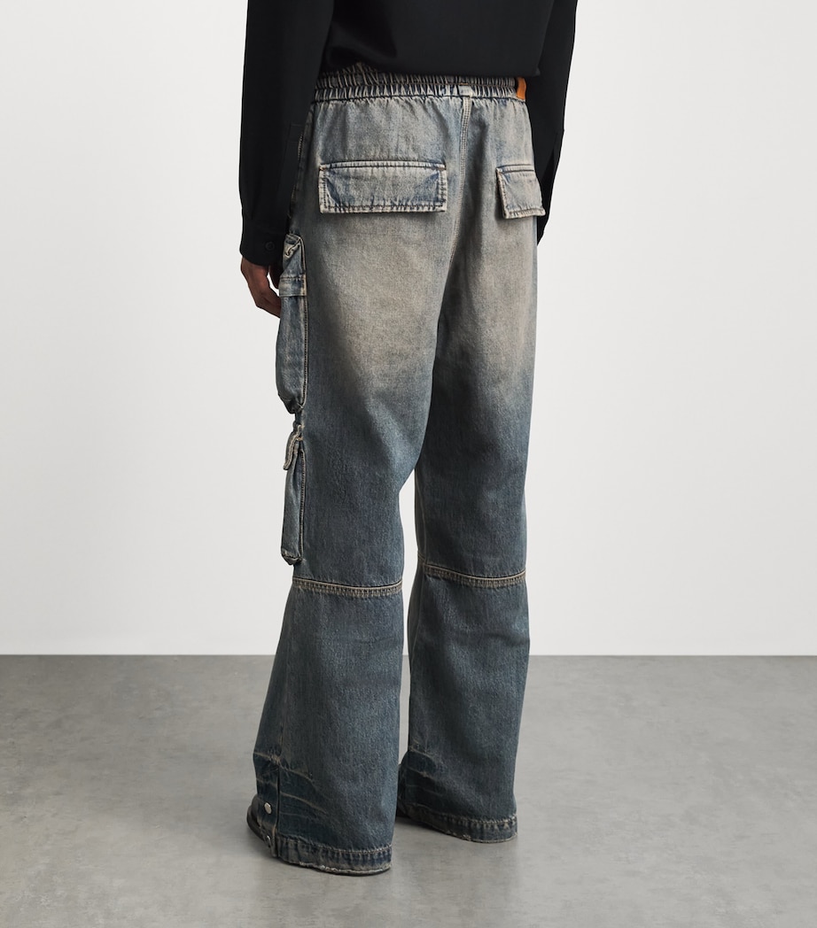 AMIRI Mens Cargo Wide-Leg Jeans Mirage Image 5