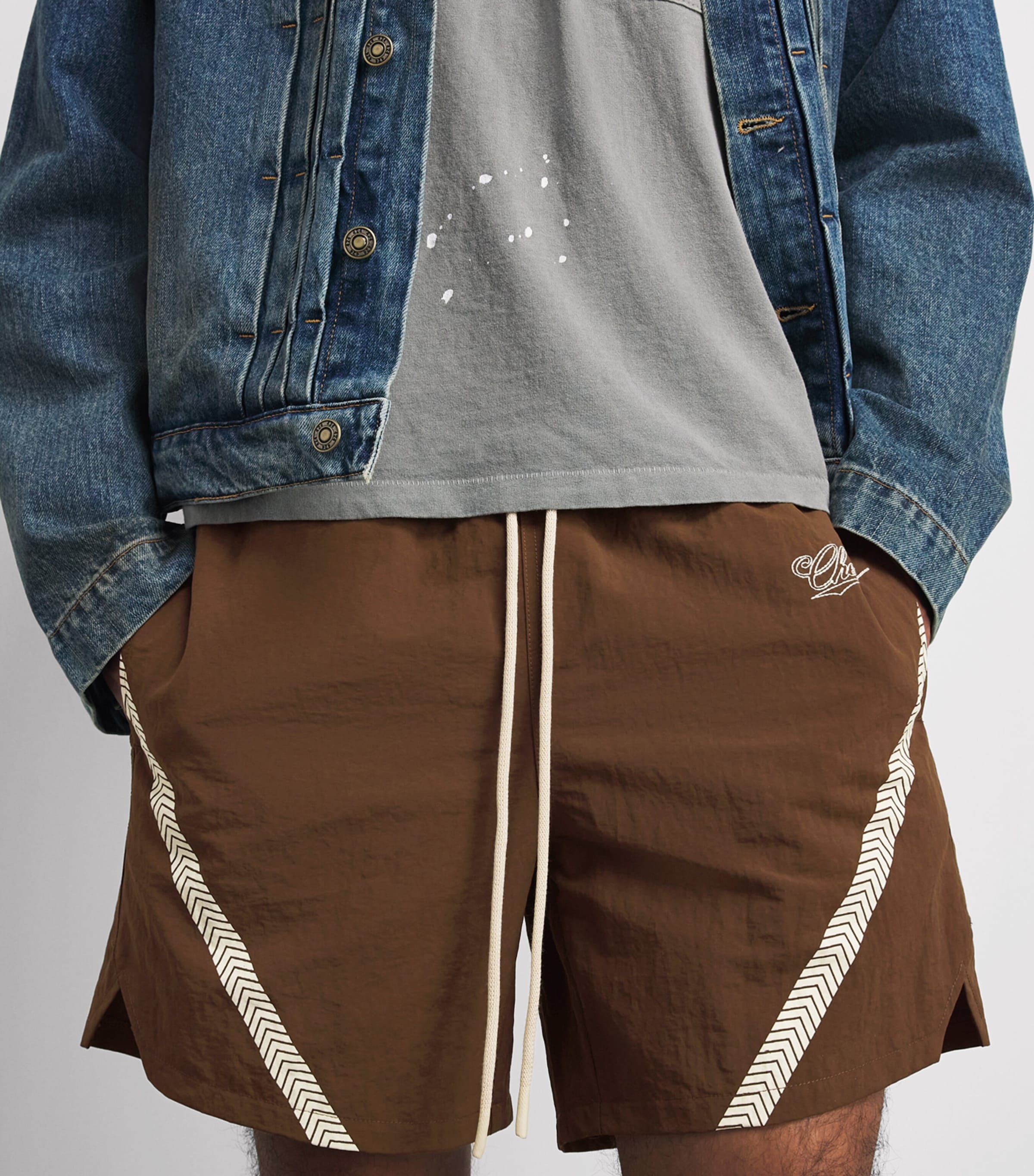 Cherry Los Angeles Mens Logo Running Shorts Brown Image 3