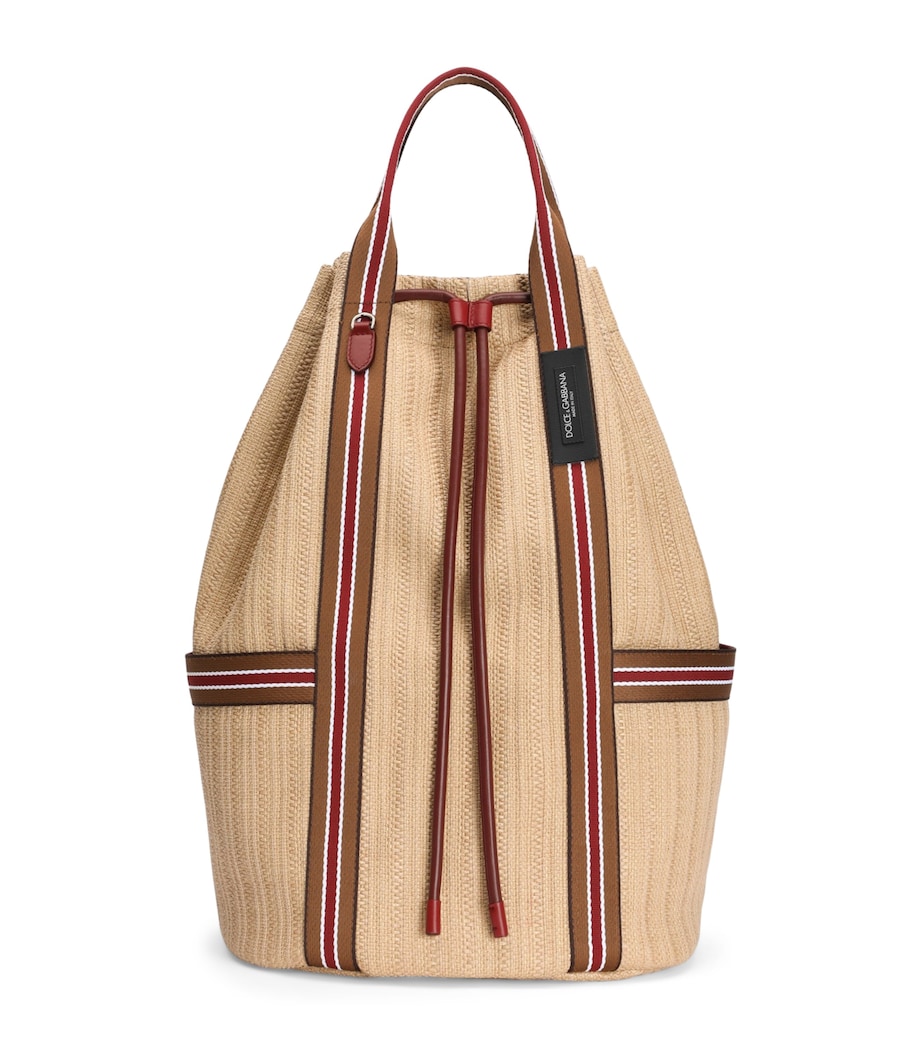 Dolce&Gabbana Raffia-Leather Essenza Backpack Multicolour Image 1