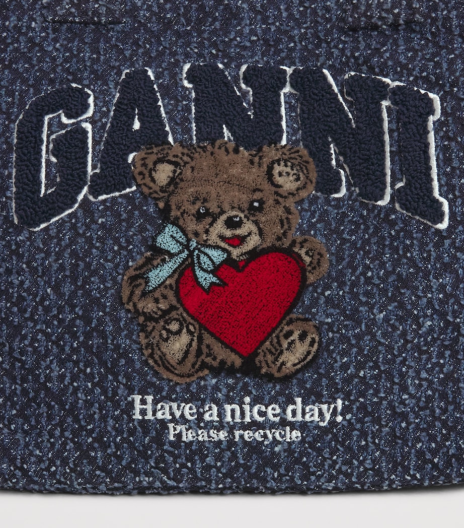 GANNI Small Tweed Bear Tote Bag Rinse Image 6