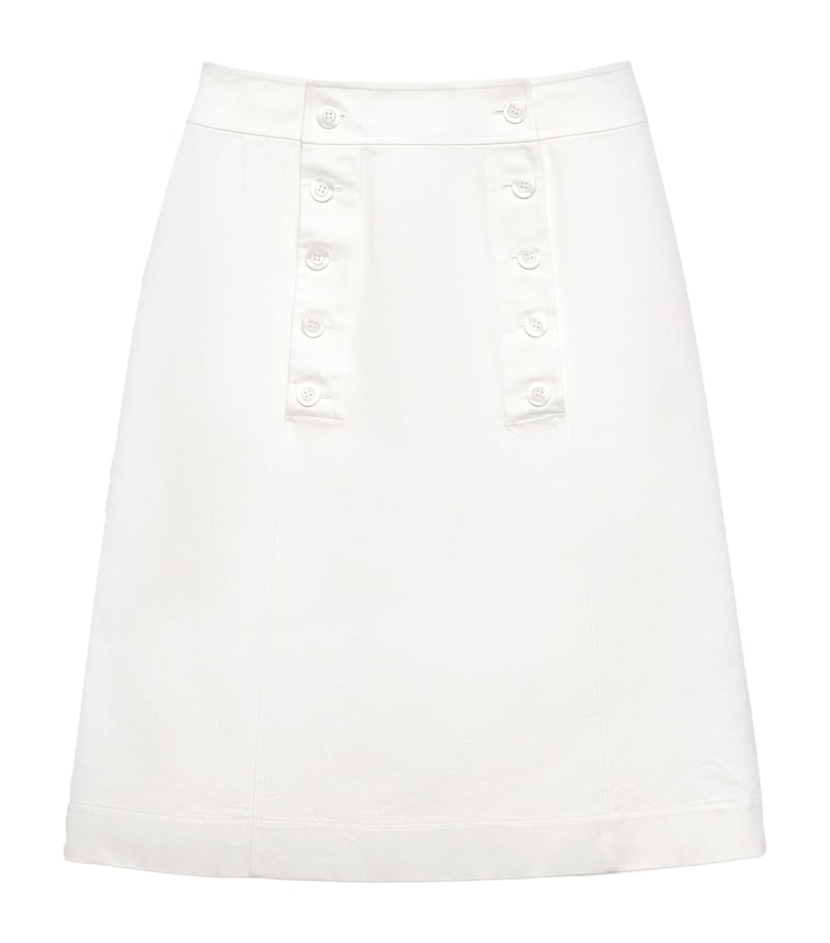Cotton Gabardine Midi Skirt F0009 Image 1