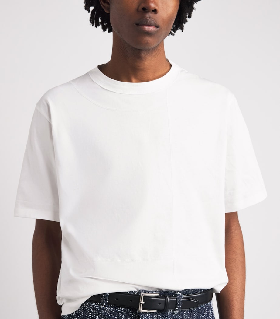 Sage Nation Mens Cotton Cross-Stitch T-Shirt Optic White Image 3