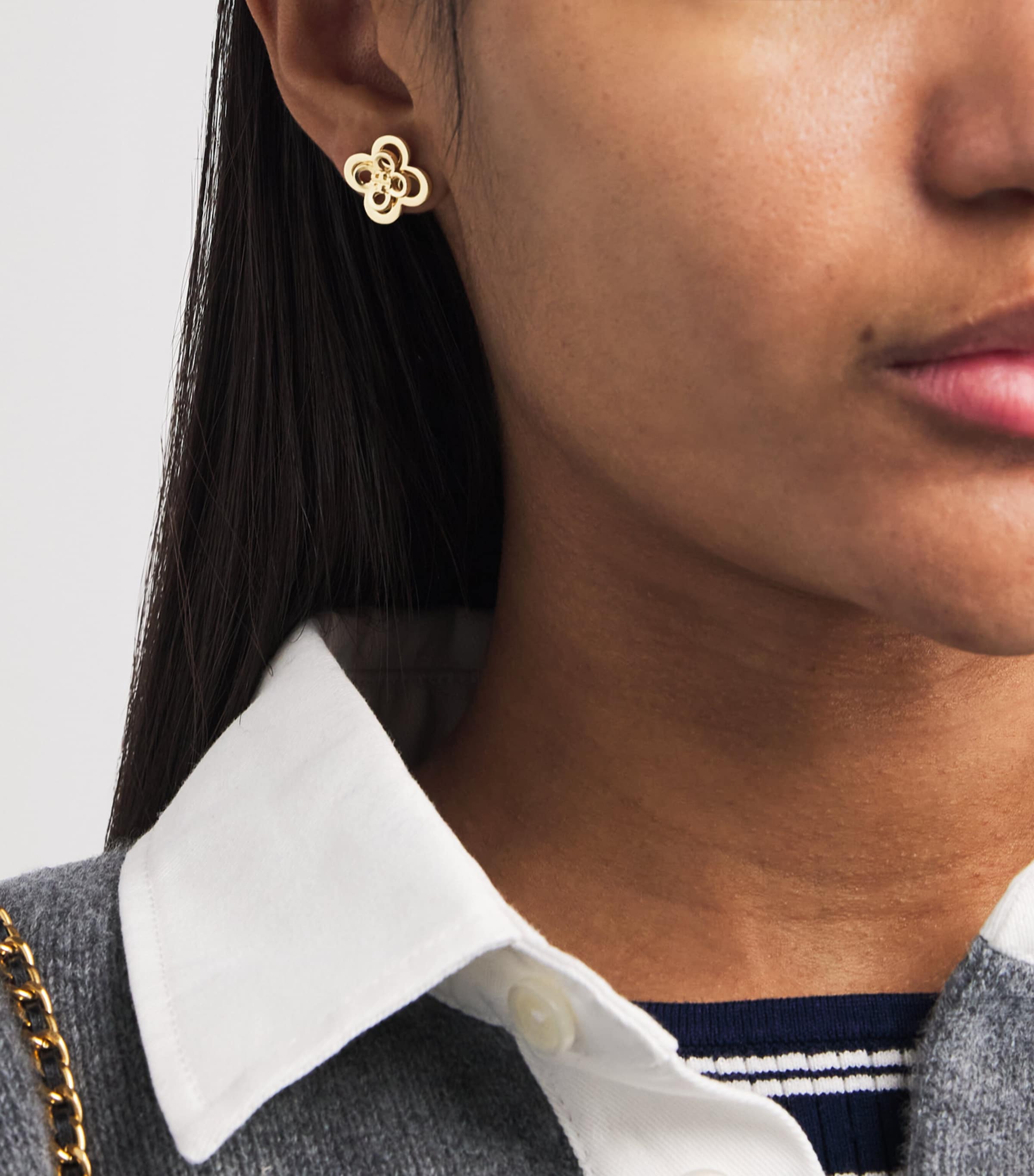 Gold-Plated Forget Me Not Stud Earrings TORY GOLD Image 2