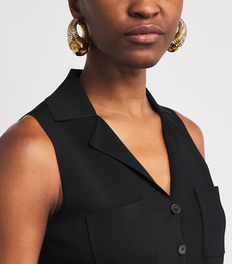 Milano Knit Stretch Waistcoat BLACK Image 6