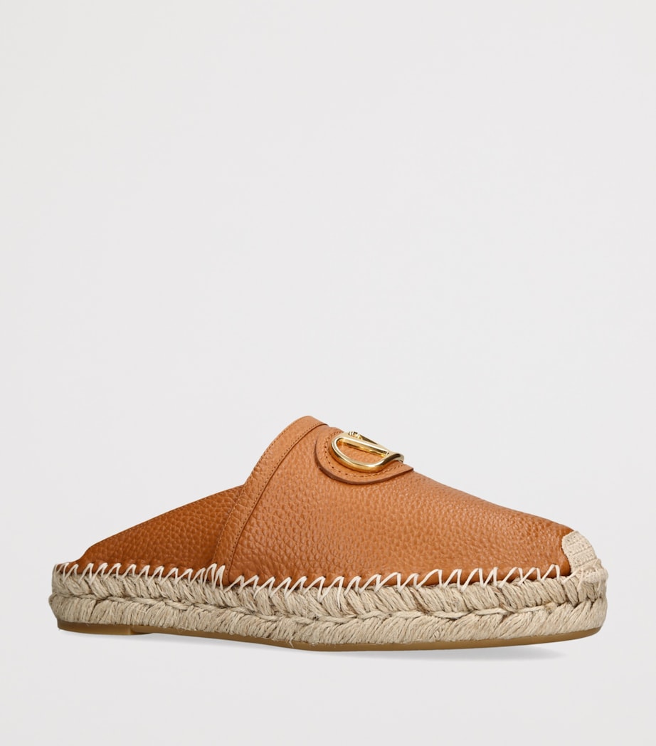 Leather Espadrille Mules TAN Image 3