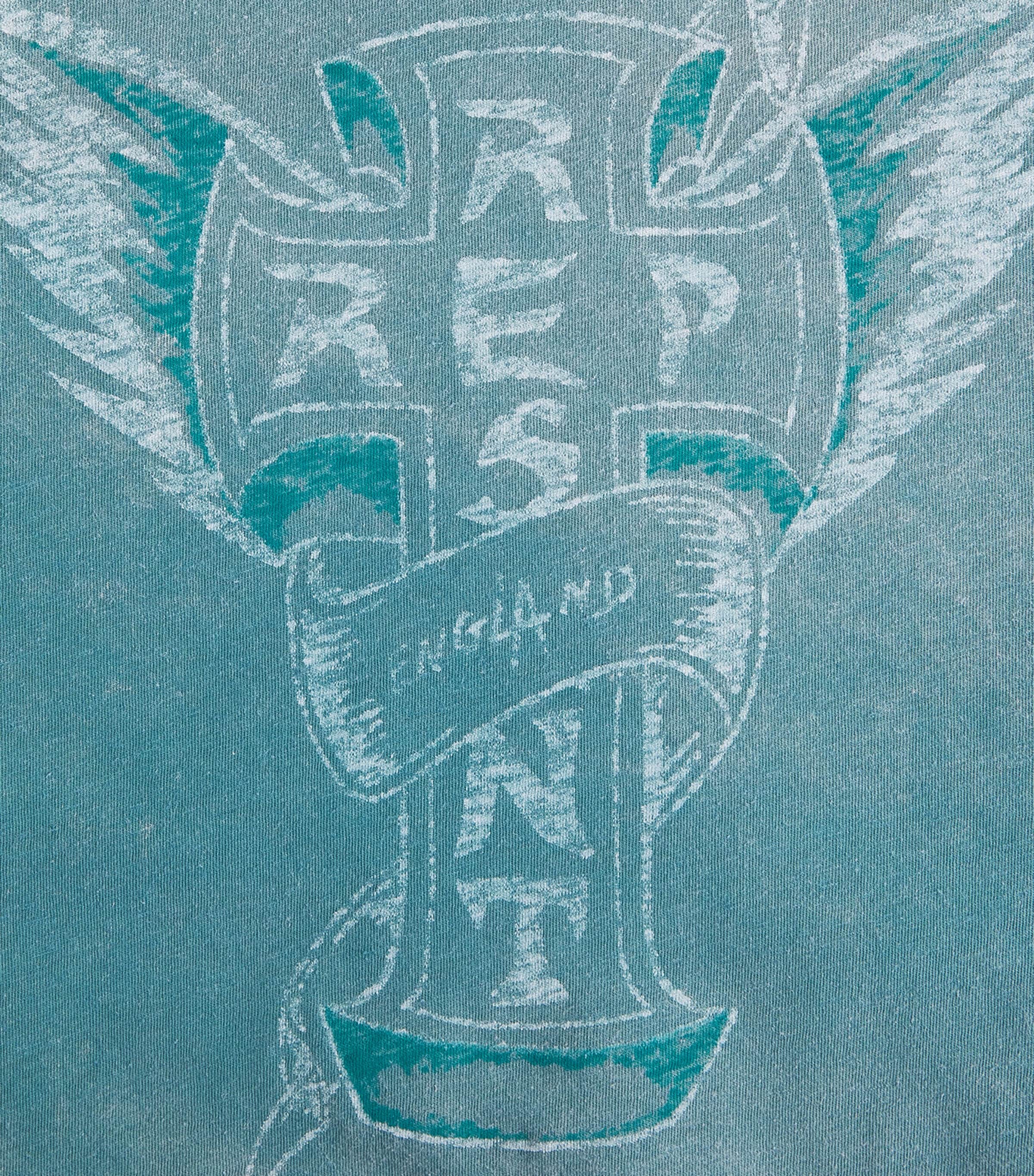 Represent Mens Cotton Westside T-Shirt Smoked Teal Image 6