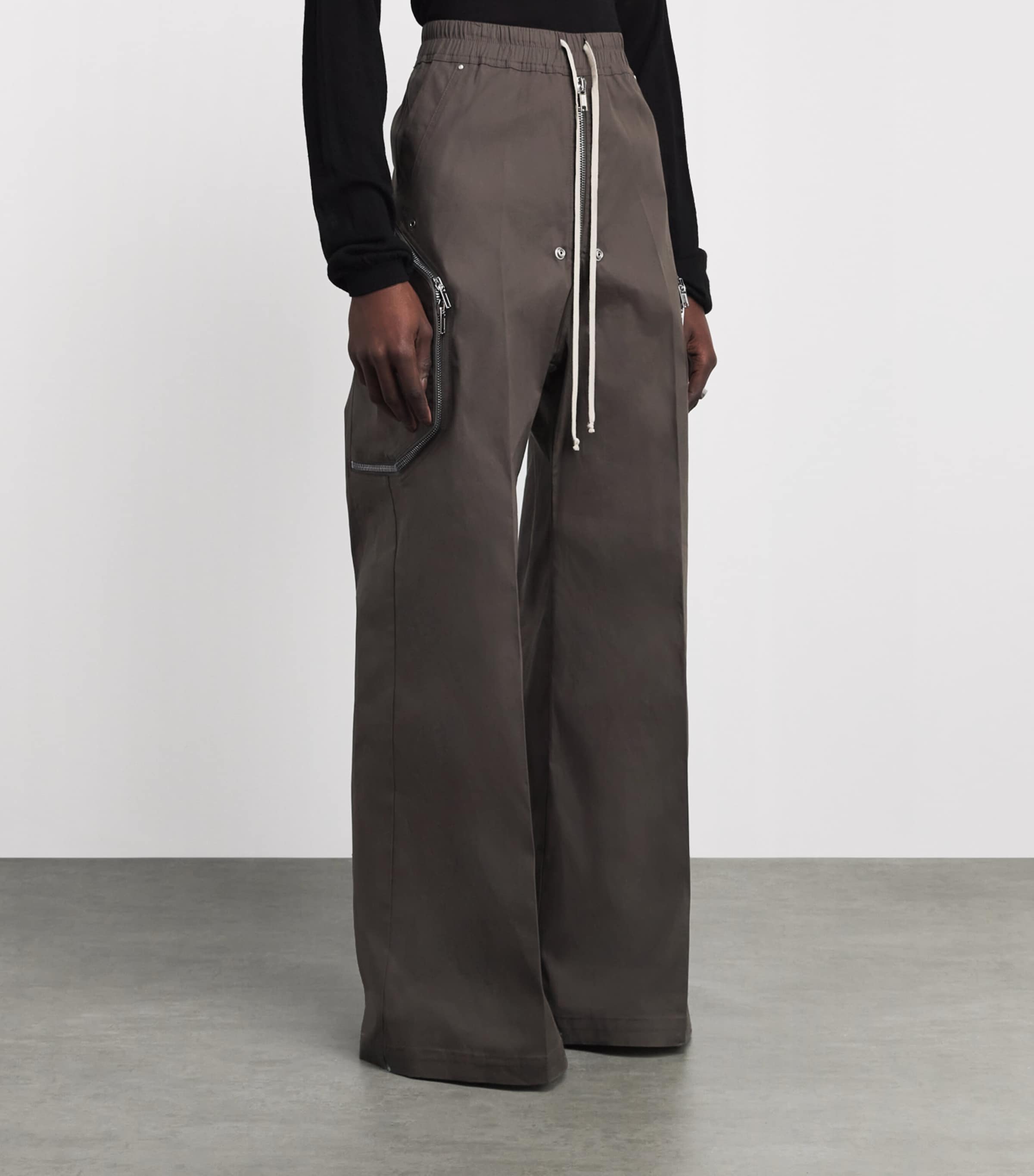 Rick Owens Mens Cotton Heizer Belas Cargo Trousers Dark Dust/ Image 3