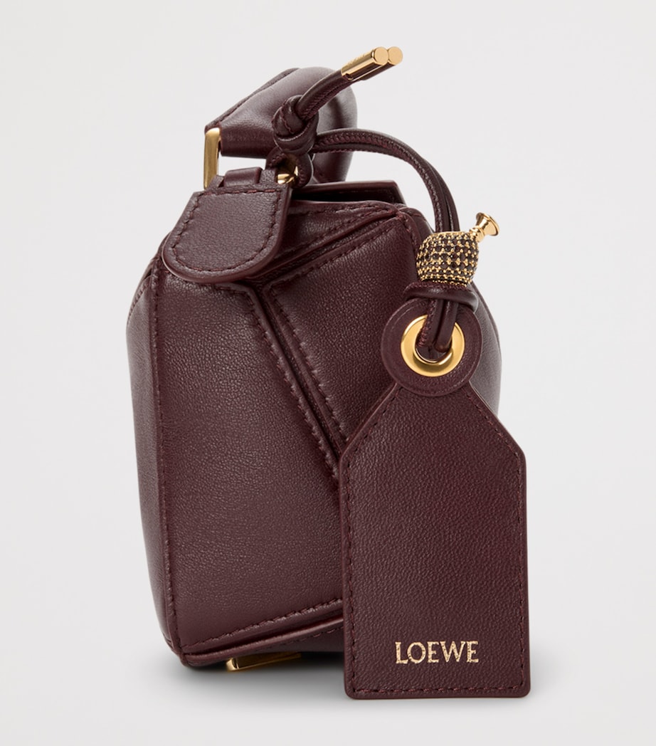 Mini Leather Puzzle Top-Handle Bag DARK BURGUNDY Image 4