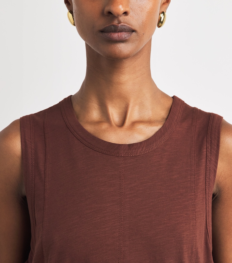 ME+EM Womens Organic Cotton Sleeveless Maxi Dress Cinnamon Brown Image 3