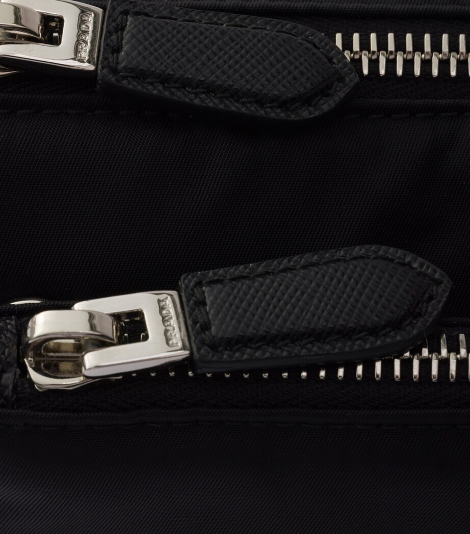 Prada Mini Re-Nylon-Leather Shoulder Bag Black Image 6