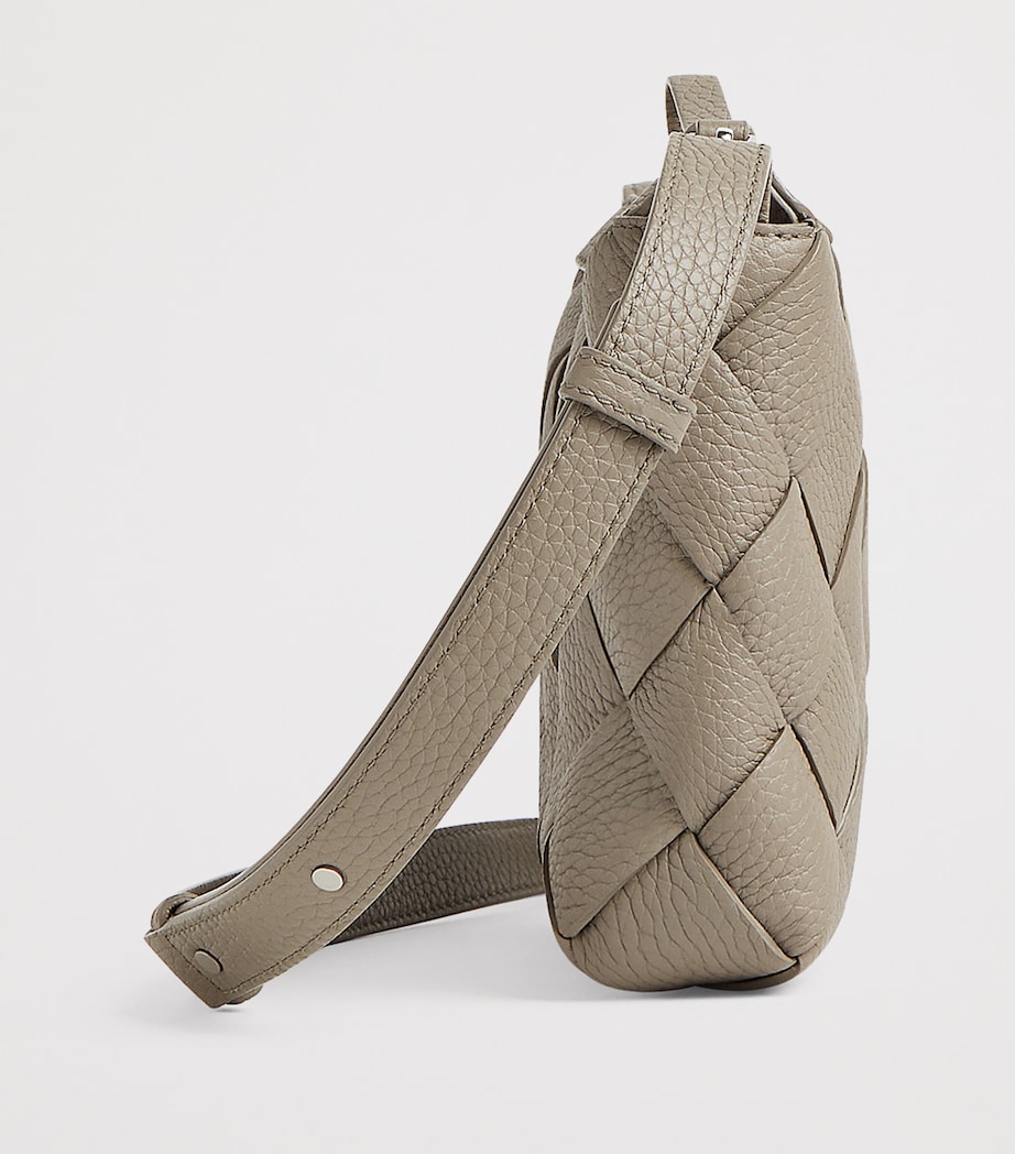 Small Leather Zipped Diago Messenger Bag 2816 Image 4