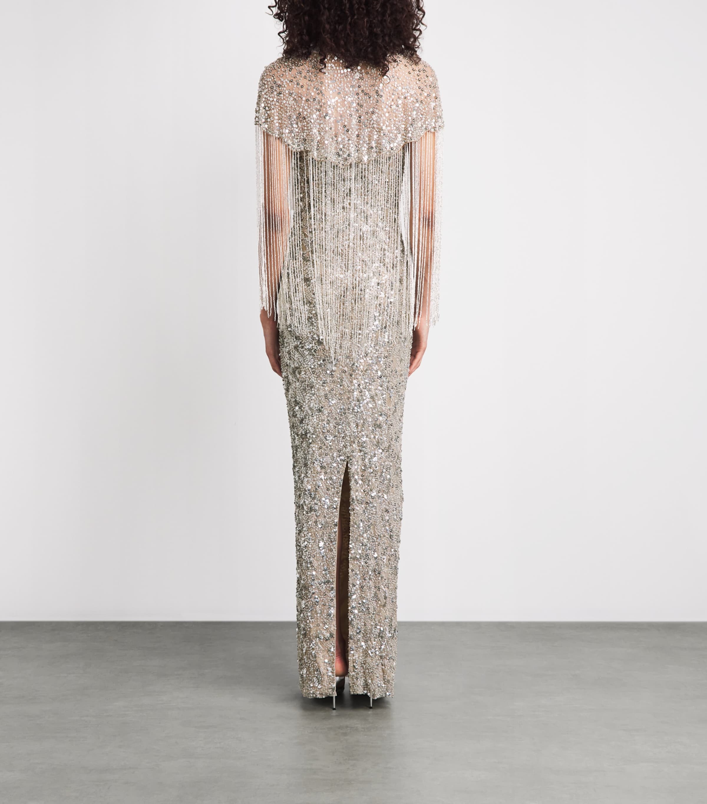 Jenny Packham Womens Embellished Sirocco Gown and Cape Moonstone Image 4