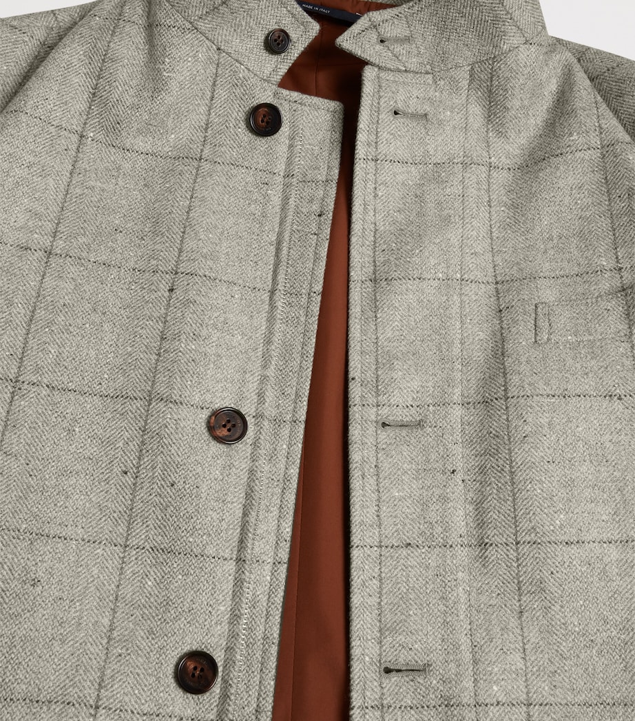 Wool-Silk Herringbone Travel Jacket 036GREY MELANGE Image 6