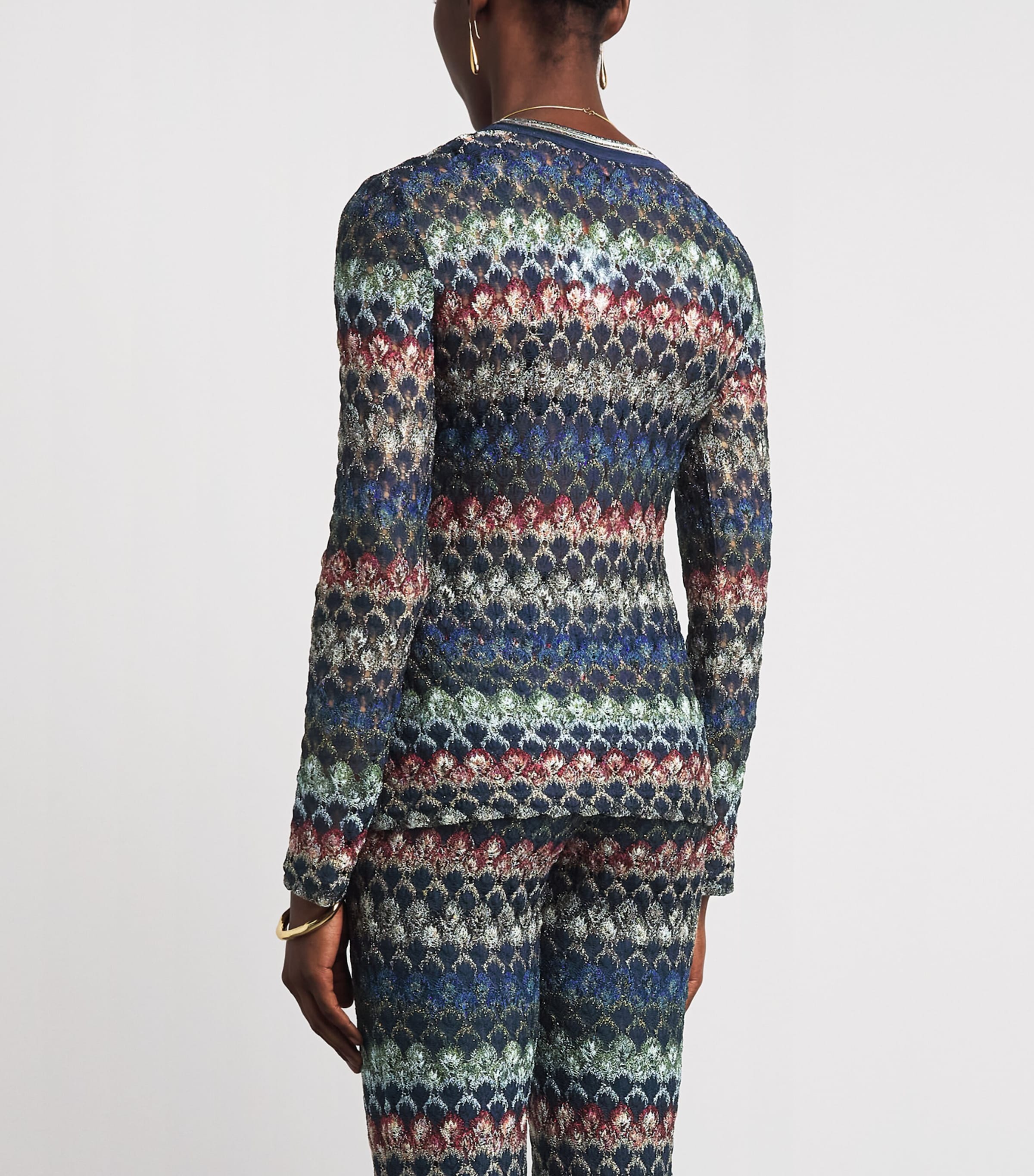 Missoni Womens Chevron Button Sweater Smspv Multi Drk Vrsn Image 5