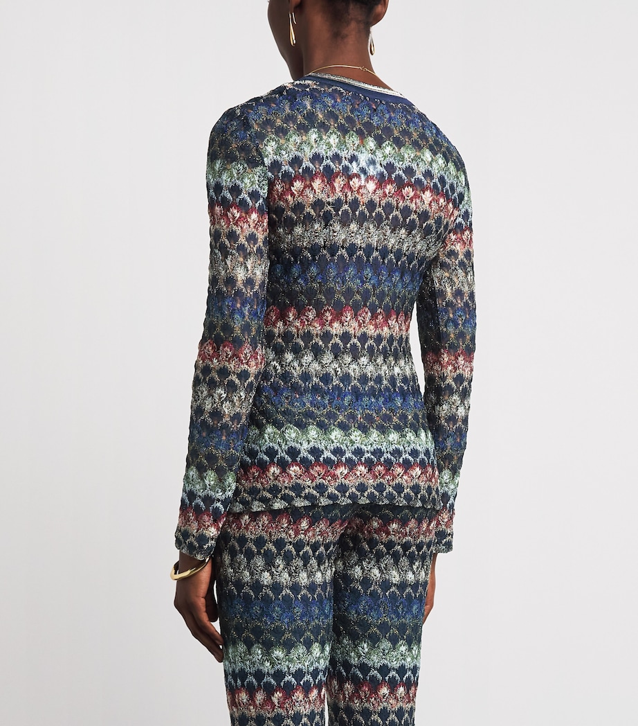 Missoni Womens Chevron Button Sweater Smspv Multi Drk Vrsn Image 5