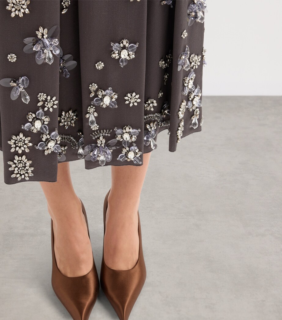 Silk-Wool Embroidered Skirt F0031 Image 5