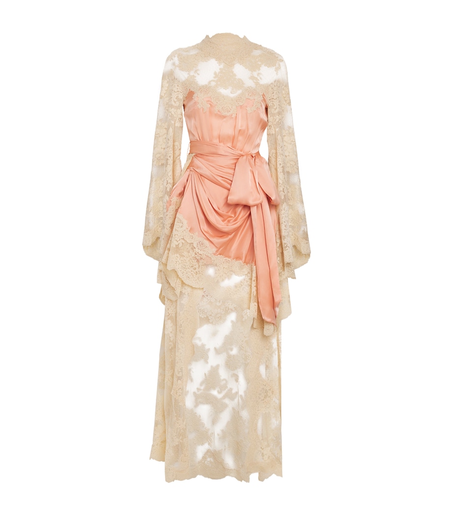 Silk-Lace Hypnotic Mini Dress SALMON Image 1