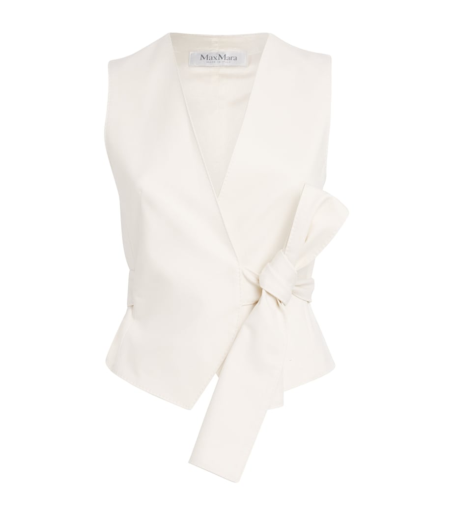 Cotton-Blend Tie-Front Waistcoat WHITE Image 1