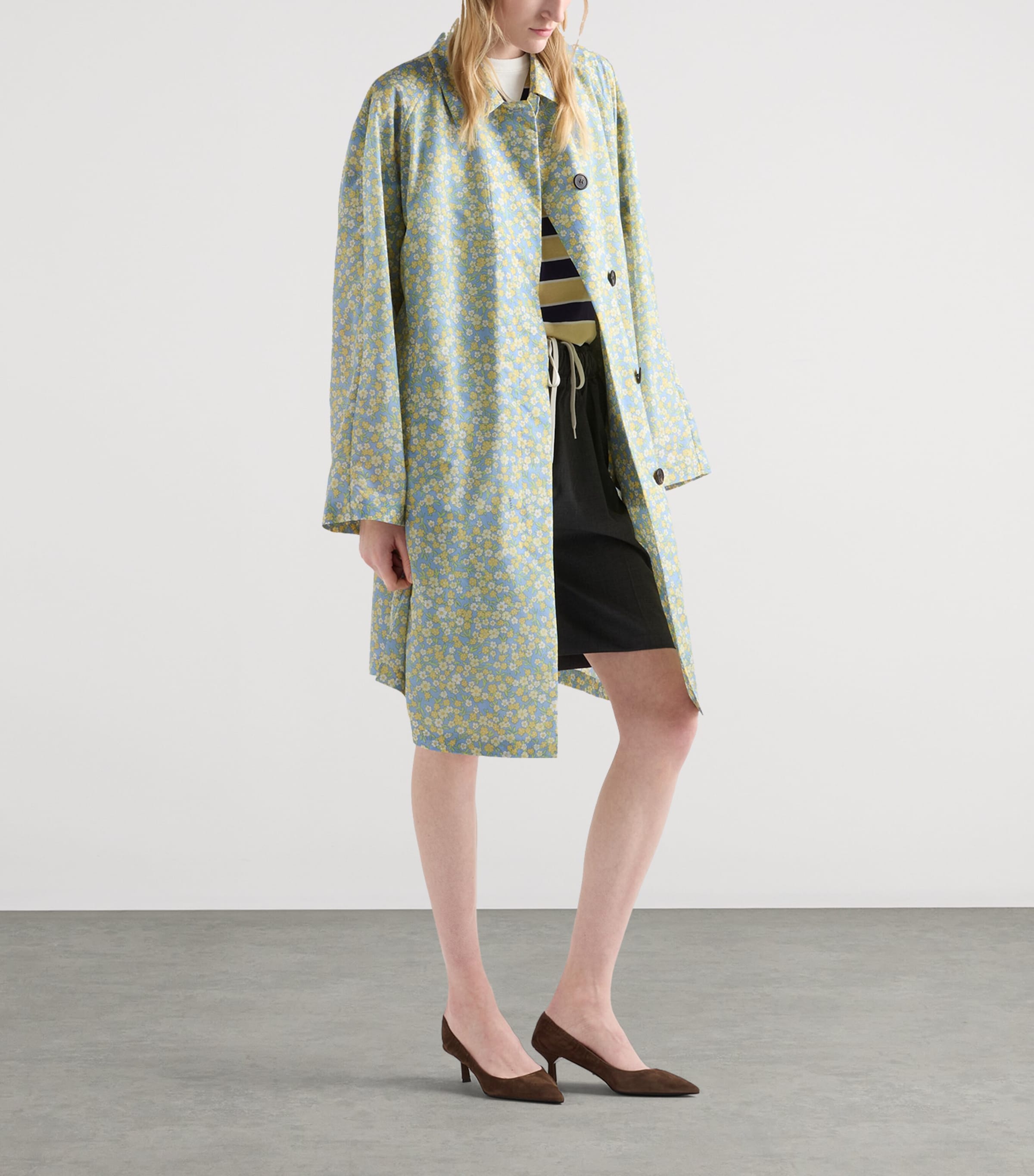 Prada Womens Re-Nylon Floral Print Raincoat Image 2
