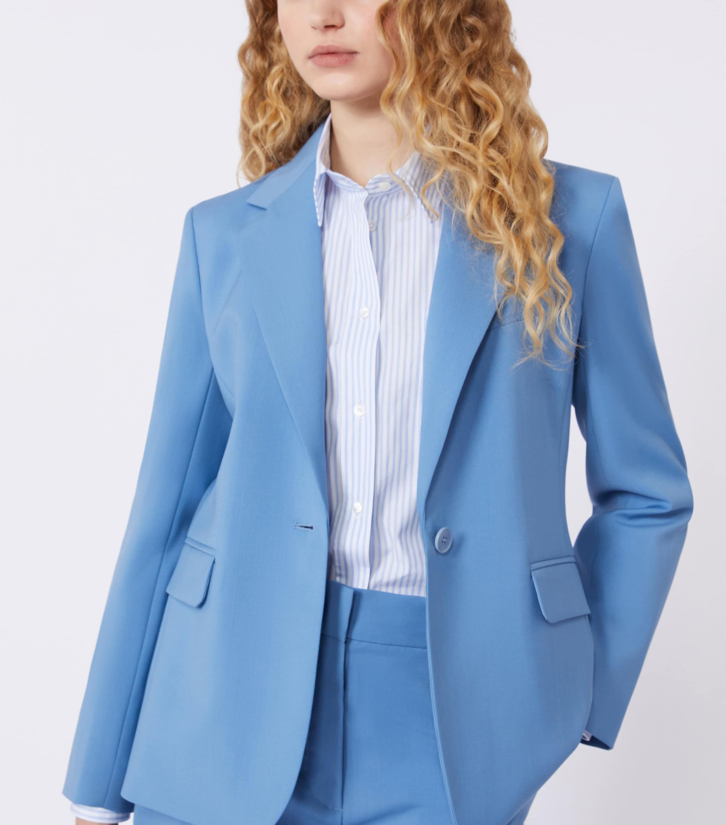 Virgin Wool Blazer LIGHT BLUE Image 5