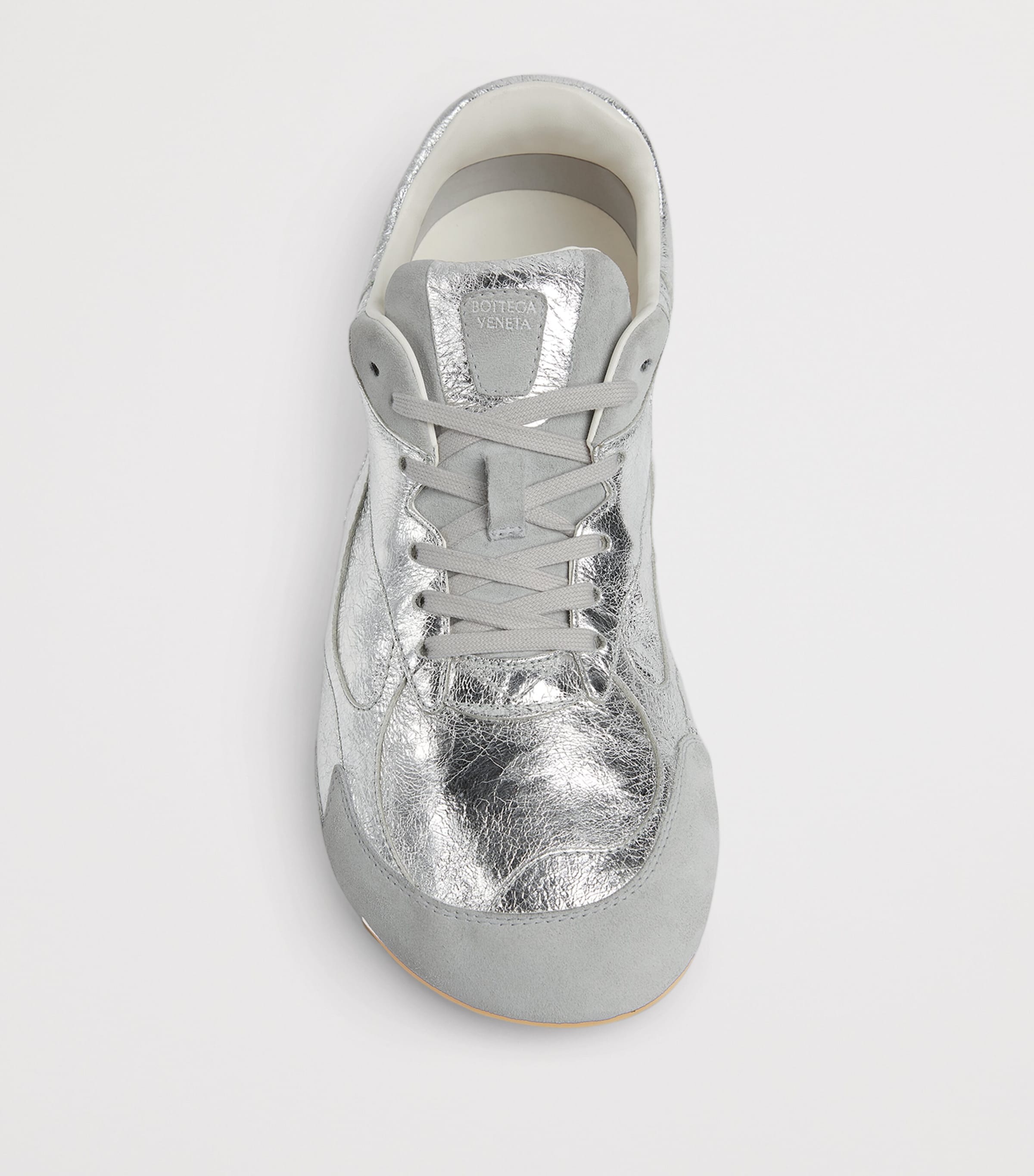 Bottega Veneta Metallic Leather Orbit Flash Sneakers Image 7