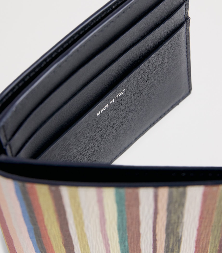 Leather Painted Stripe Bifold Wallet MULTICOLOUR Image 3