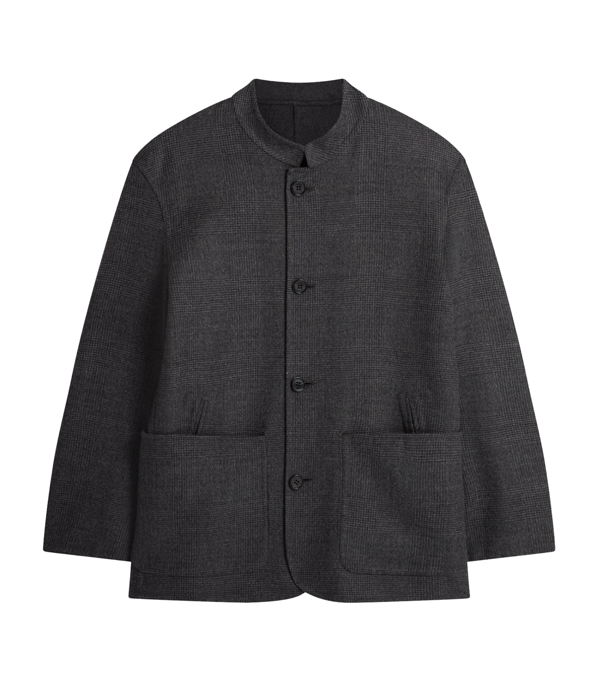 Wool Reversible Double-Faced Driving Jacket 013CHARCOAL MELANGE Image 2
