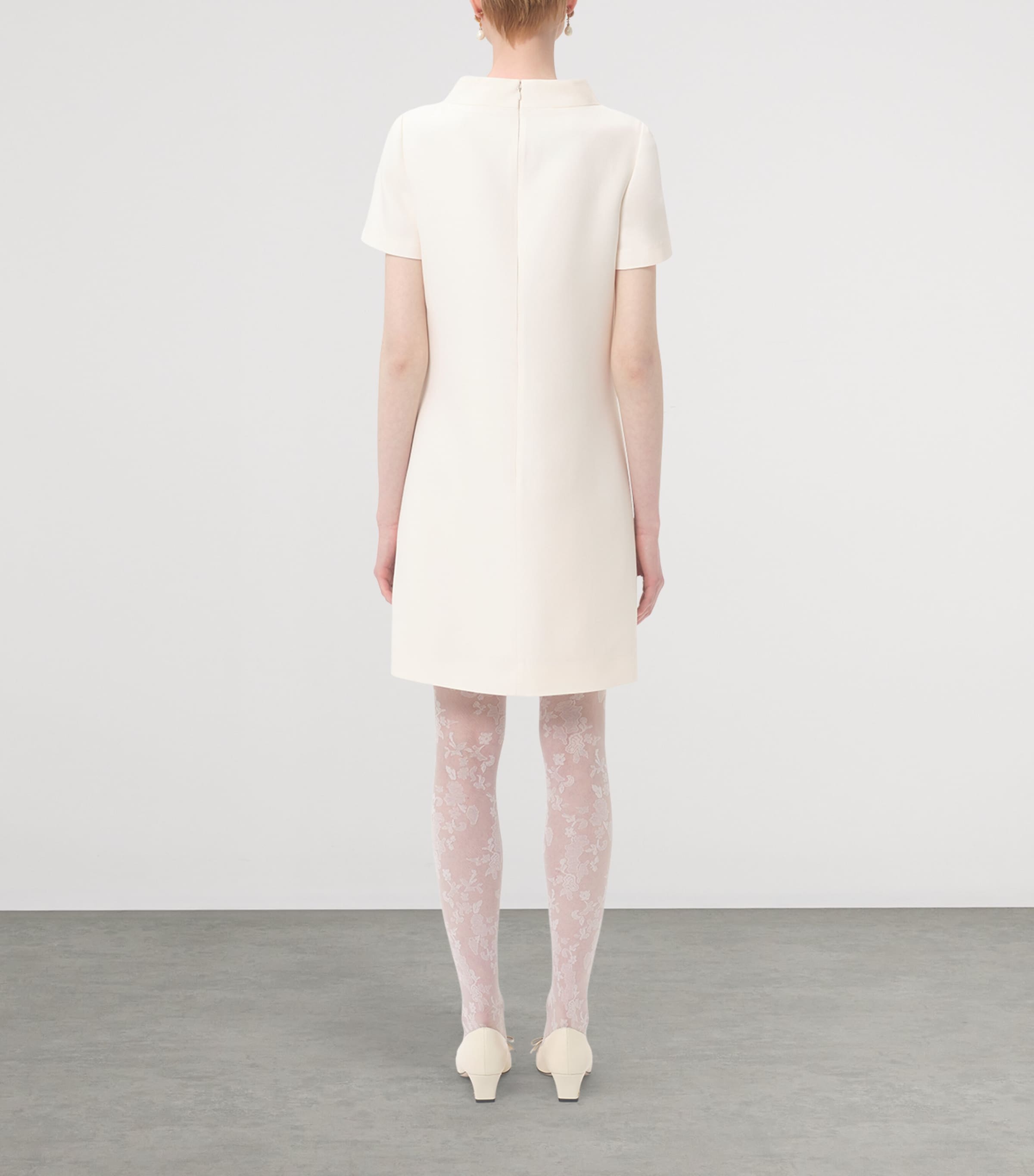 Wool-Silk Embellished Mini Dress A03 Image 4