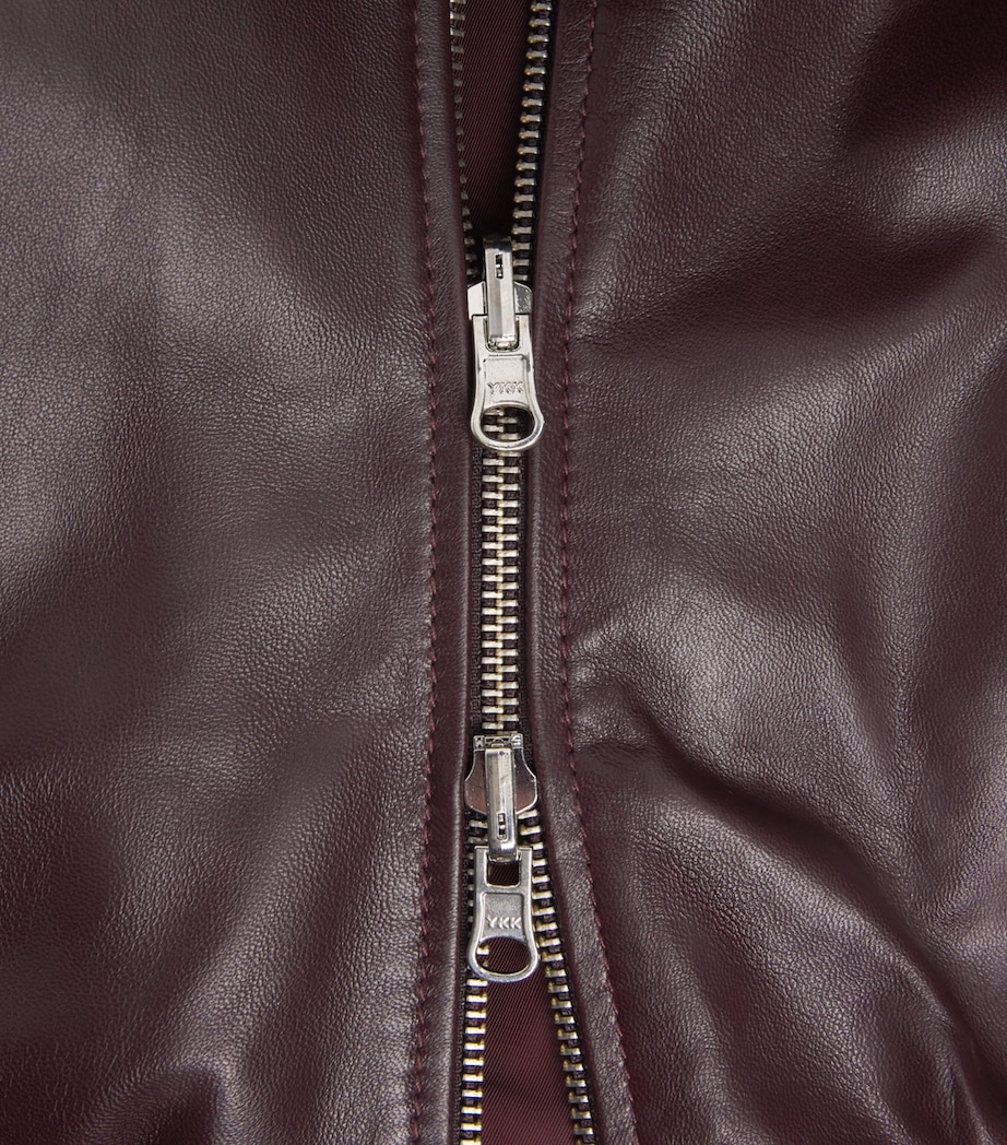 Arma Mens Reversible Backett Leather Bomber Jacket Shiraz Image 8