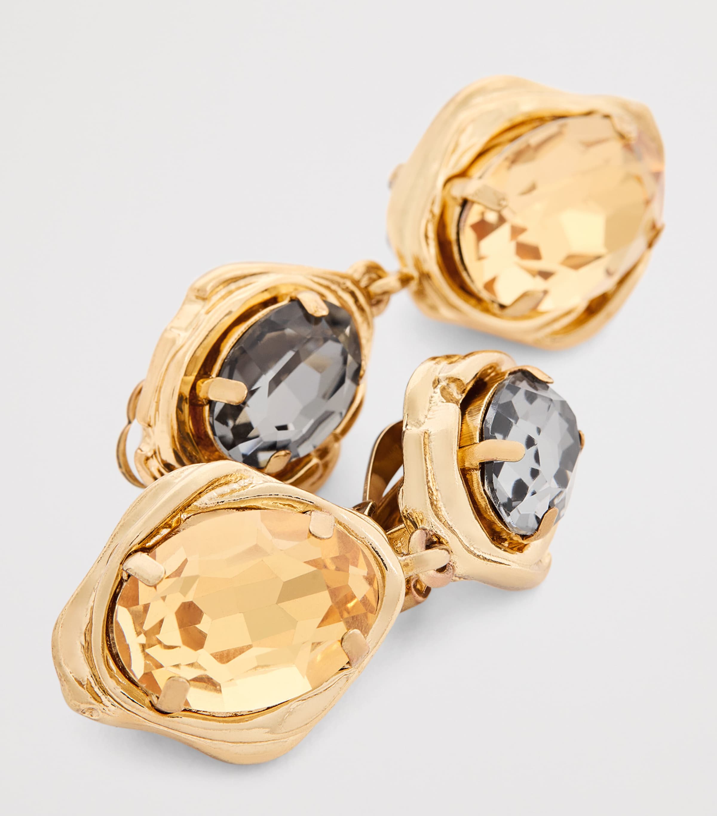 Weekend Max Mara Yellow Embellished Clip-On Earrings