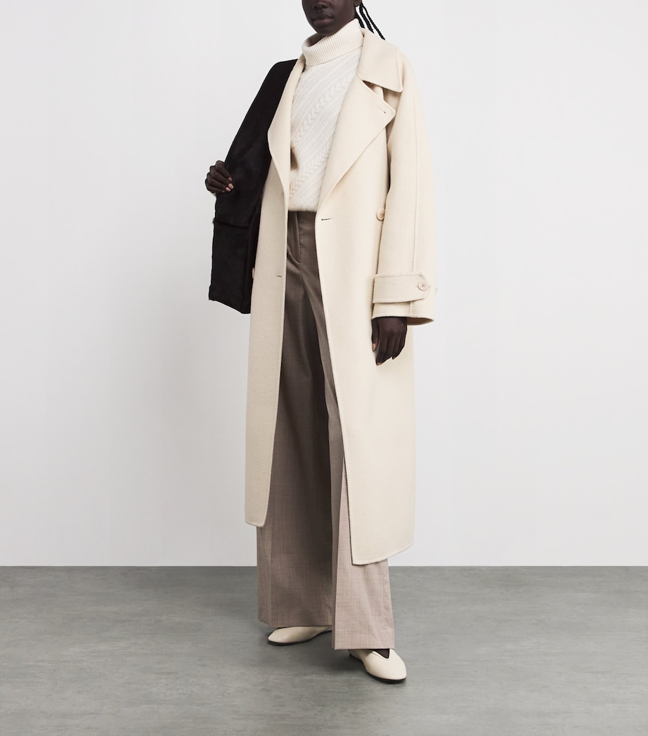 Virgin Wool Navarre Linear Coat IVORY/AFFOGATO Image 2