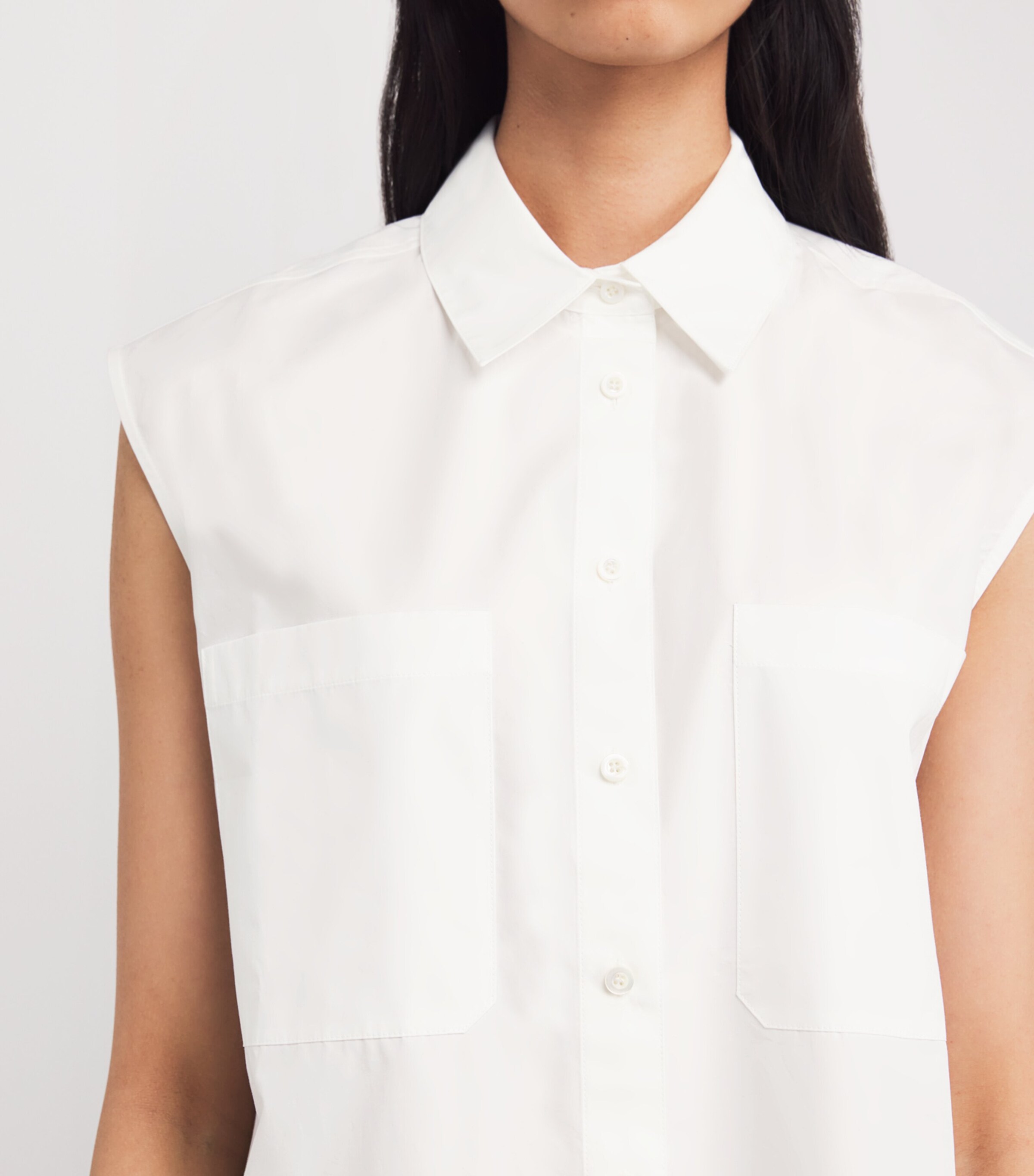 Cotton Shirt Mini Dress WHITE Image 6