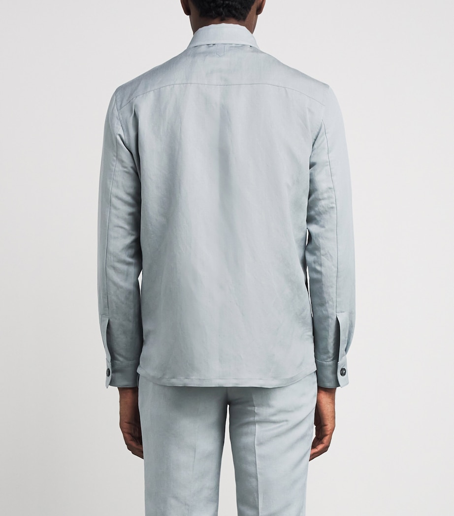 Canali Mens Linen-Silk Overshirt Image 5