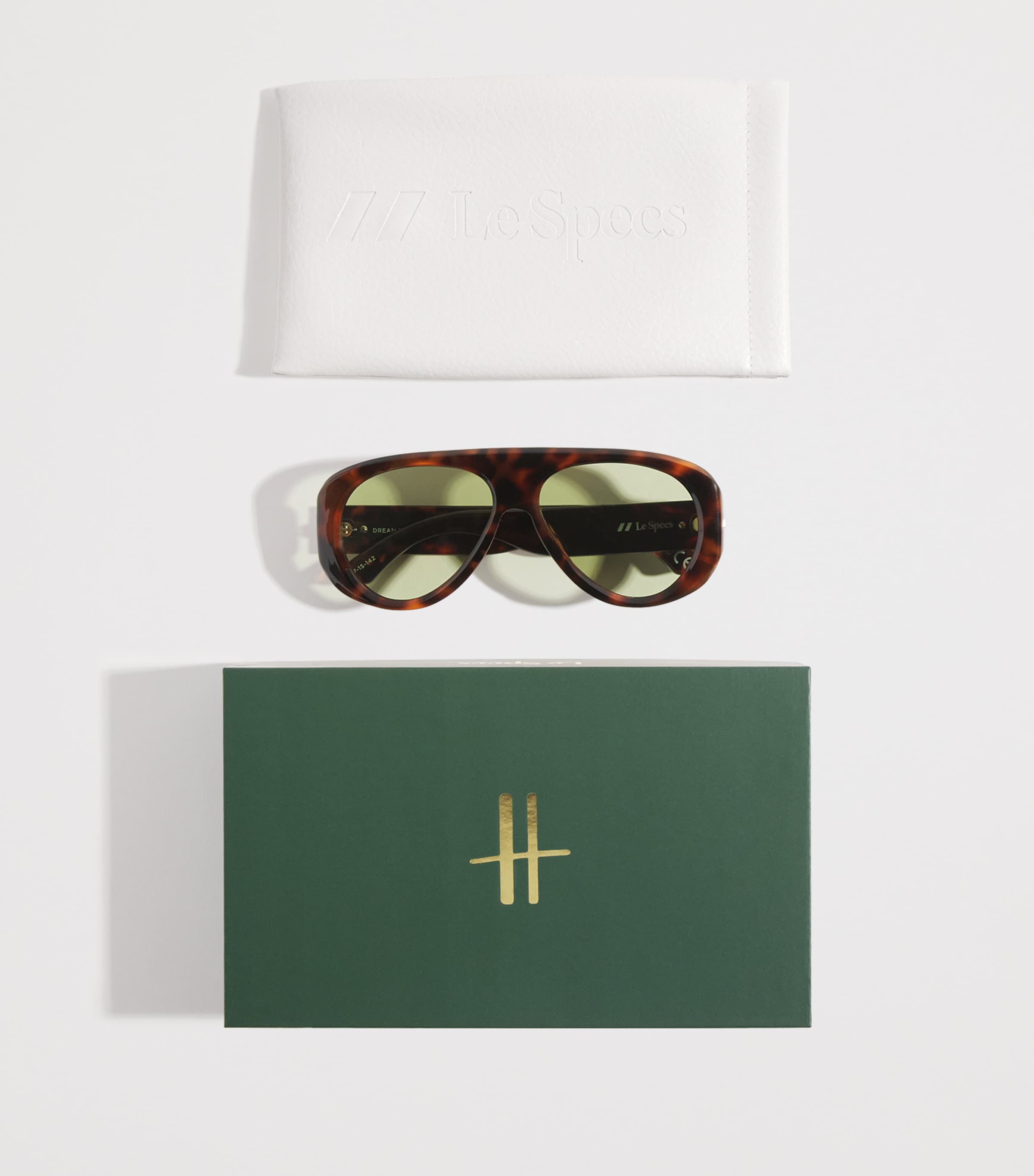 Le Specs Dream Boat Aviator Sunglasses Tortoise/moss Mono Image 4