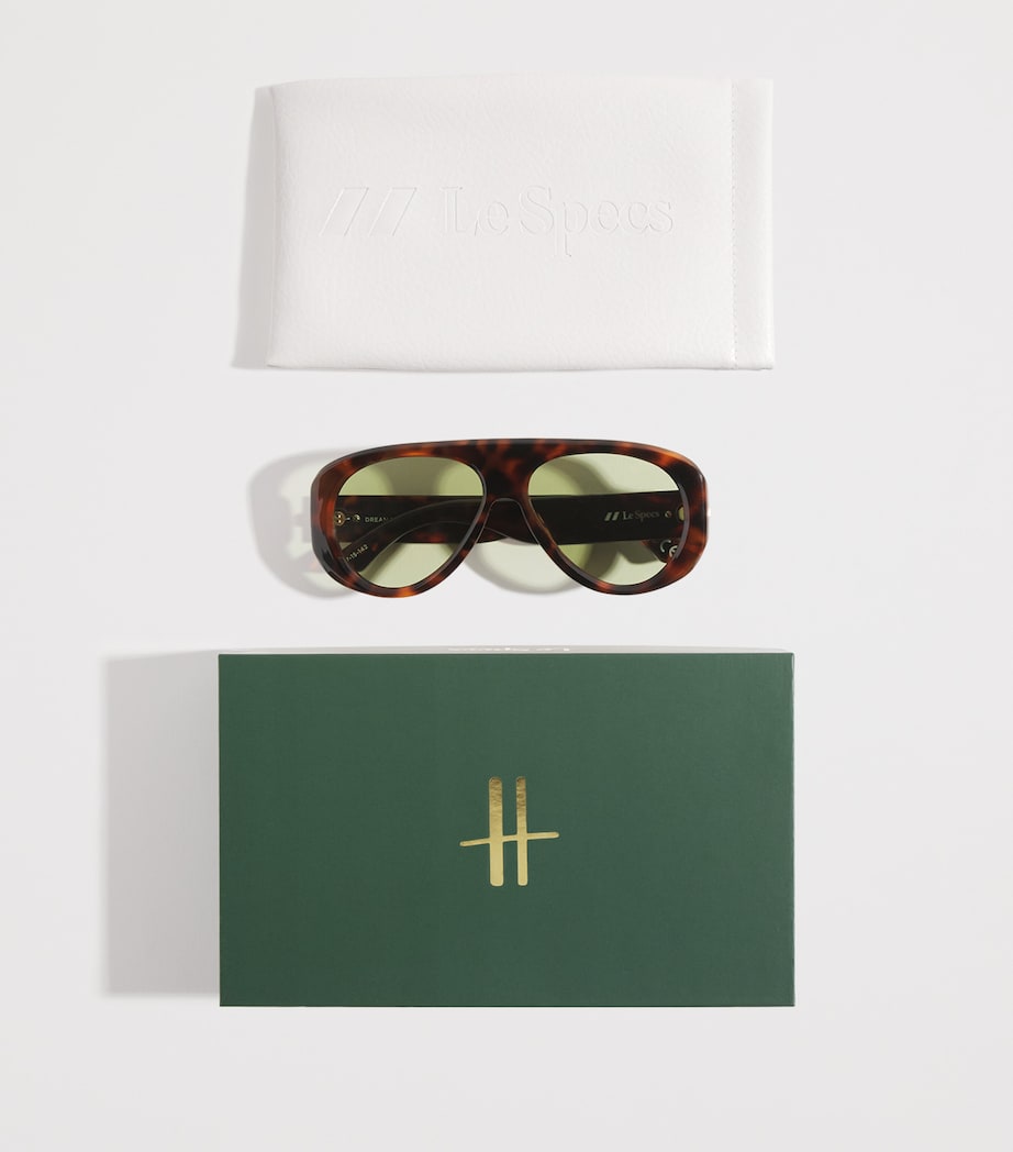 Le Specs Dream Boat Aviator Sunglasses Tortoise/moss Mono Image 4