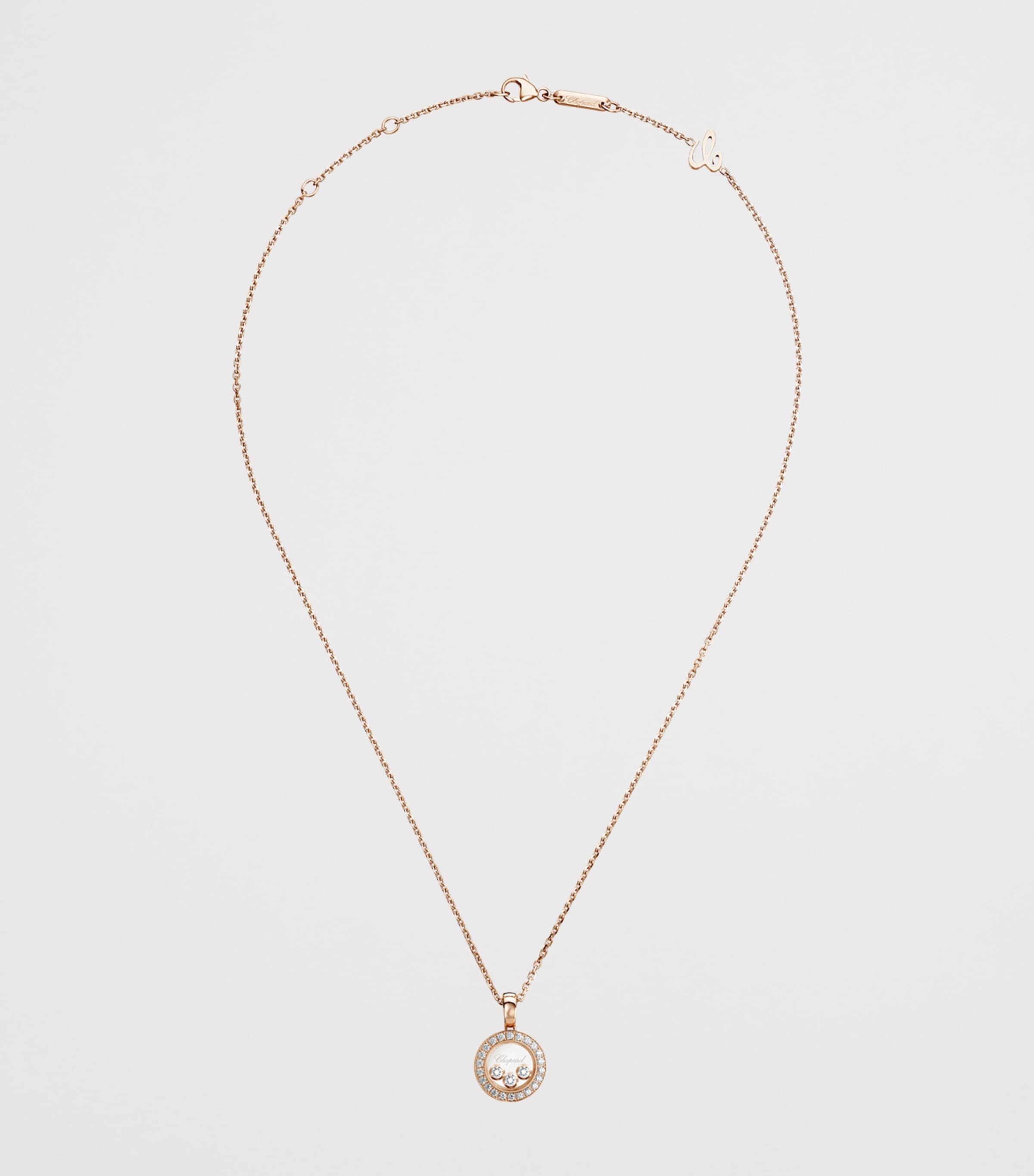 Rose Gold and Diamond Happy Diamonds Icons Pendant Necklace 18K ROSE GOLD Image 3