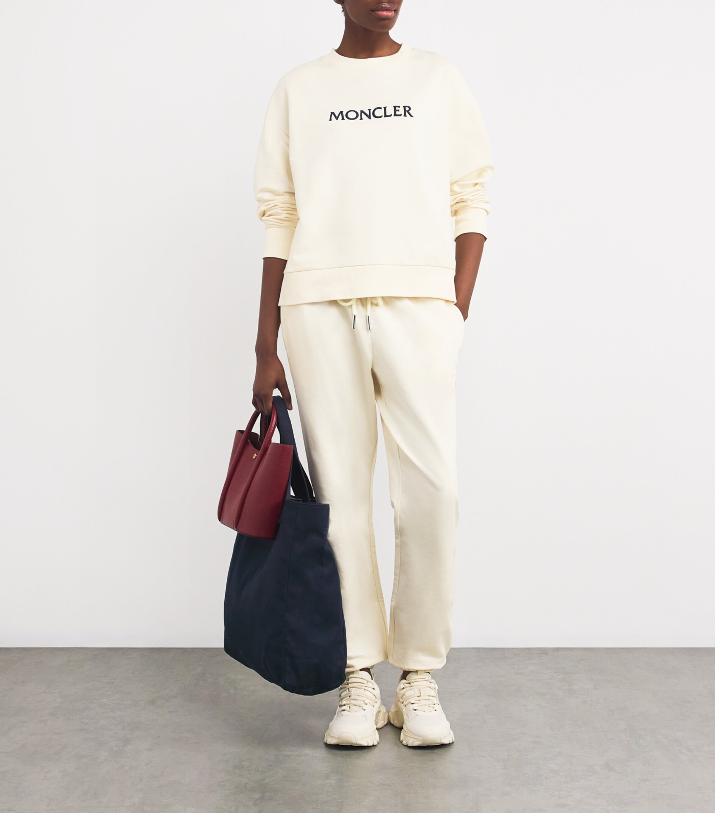 【送料&関税込】Moncler Beige Cotton Sweatshirt MONCLER Logo hooded cotton sweatshirt | Harvey Nichols