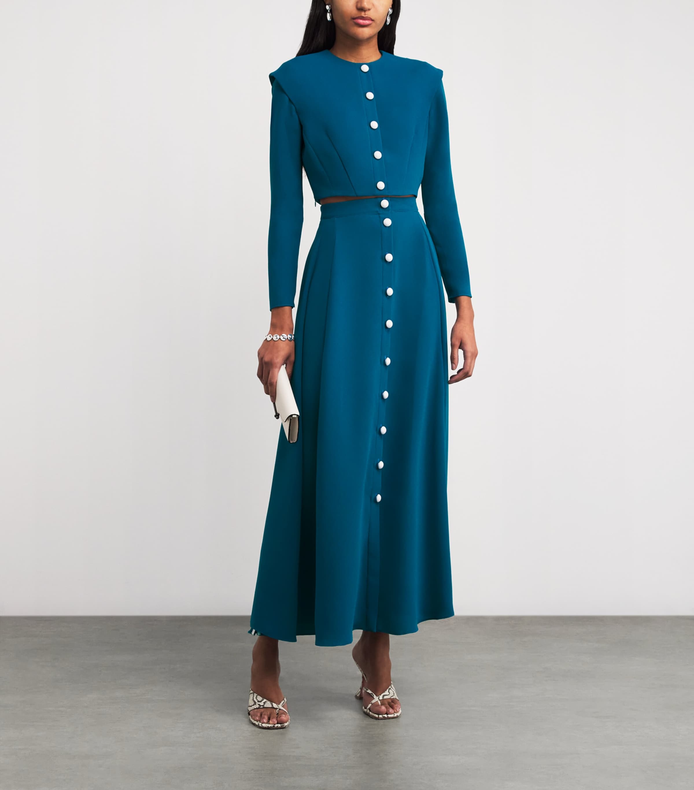 Georgette Jab Midi Skirt LAGUNA BLUE Image 2