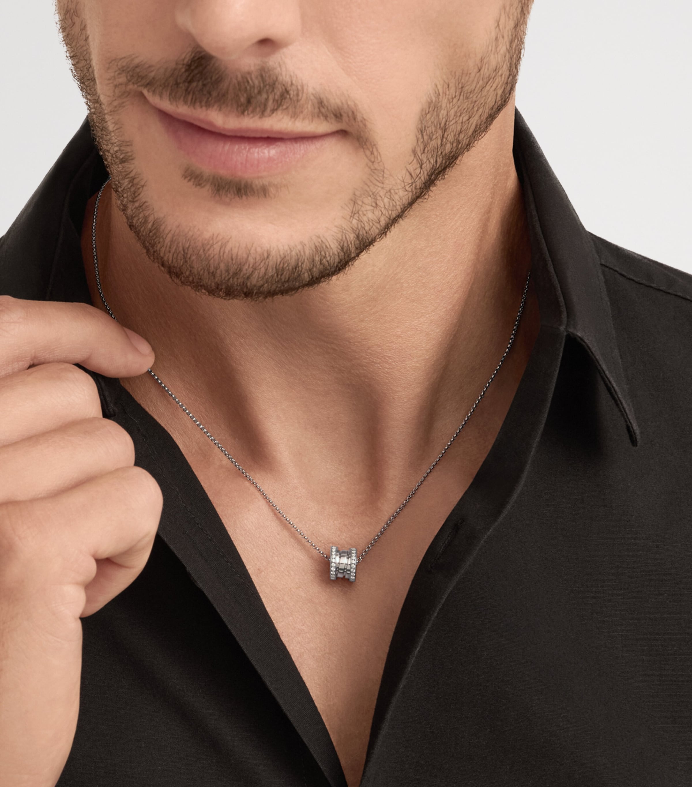 Bvlgari White Gold and Diamond B.zero1 Pendant Necklace White Gold Image 4