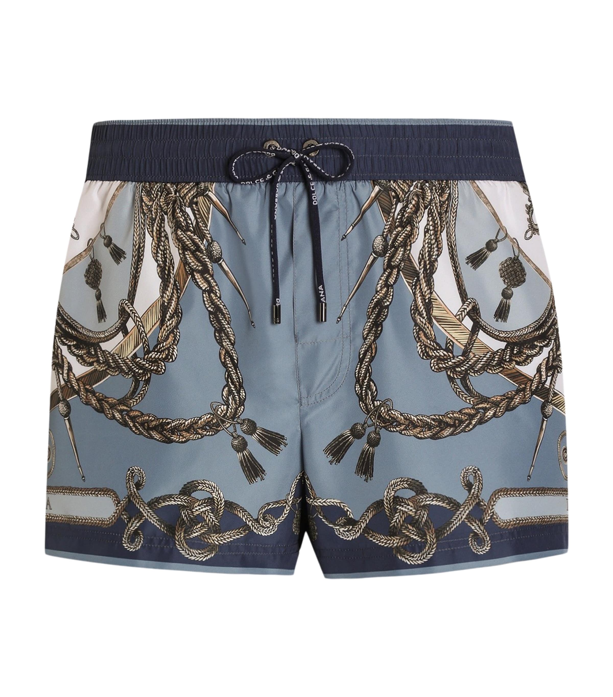 Dolce&Gabbana Mens Printed Swim Shorts Corde/nappe F. Image 1