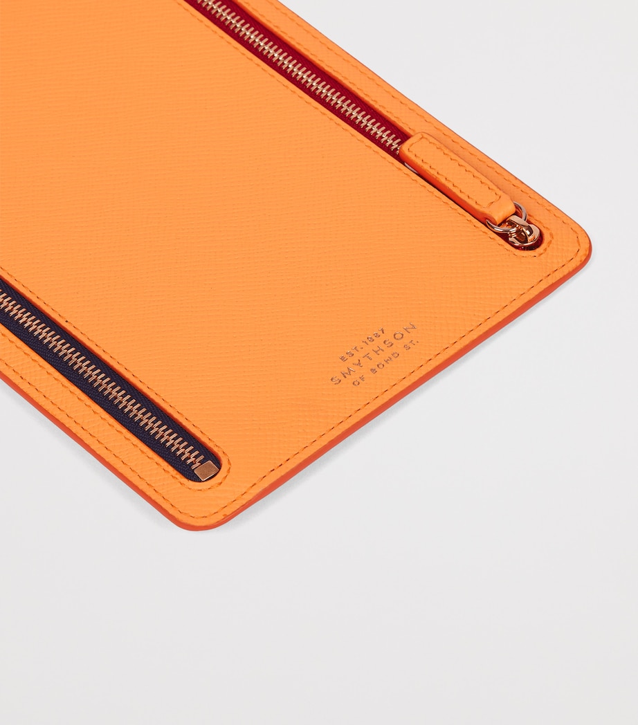Smythson Calfskin Panama Multi-Zip Case L Orange Image 4