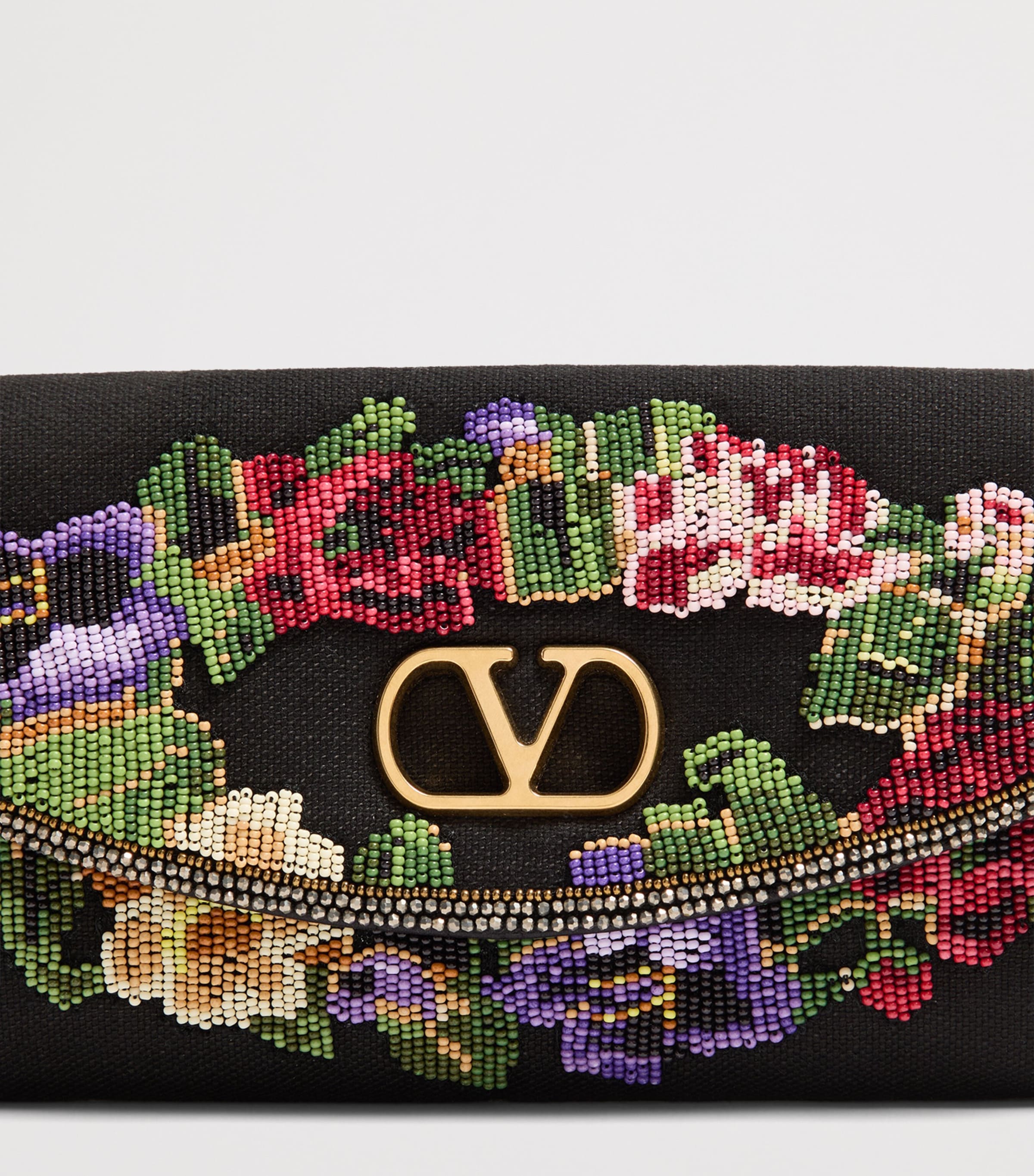 Valentino Garavani Small Linen Embellished DeVain Shoulder Bag Image 6